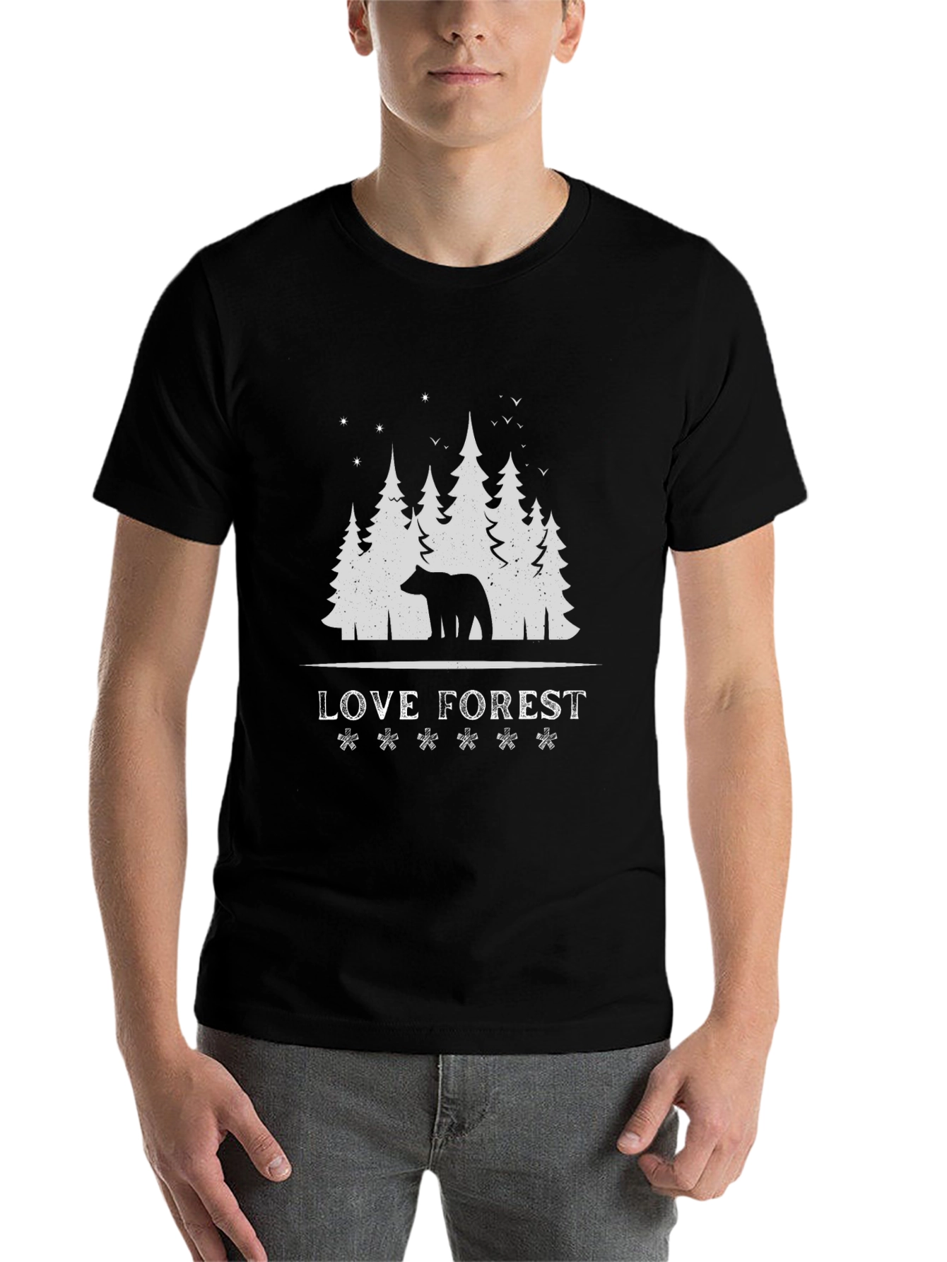 Black Love Forest Bear Graphic Tee view 7