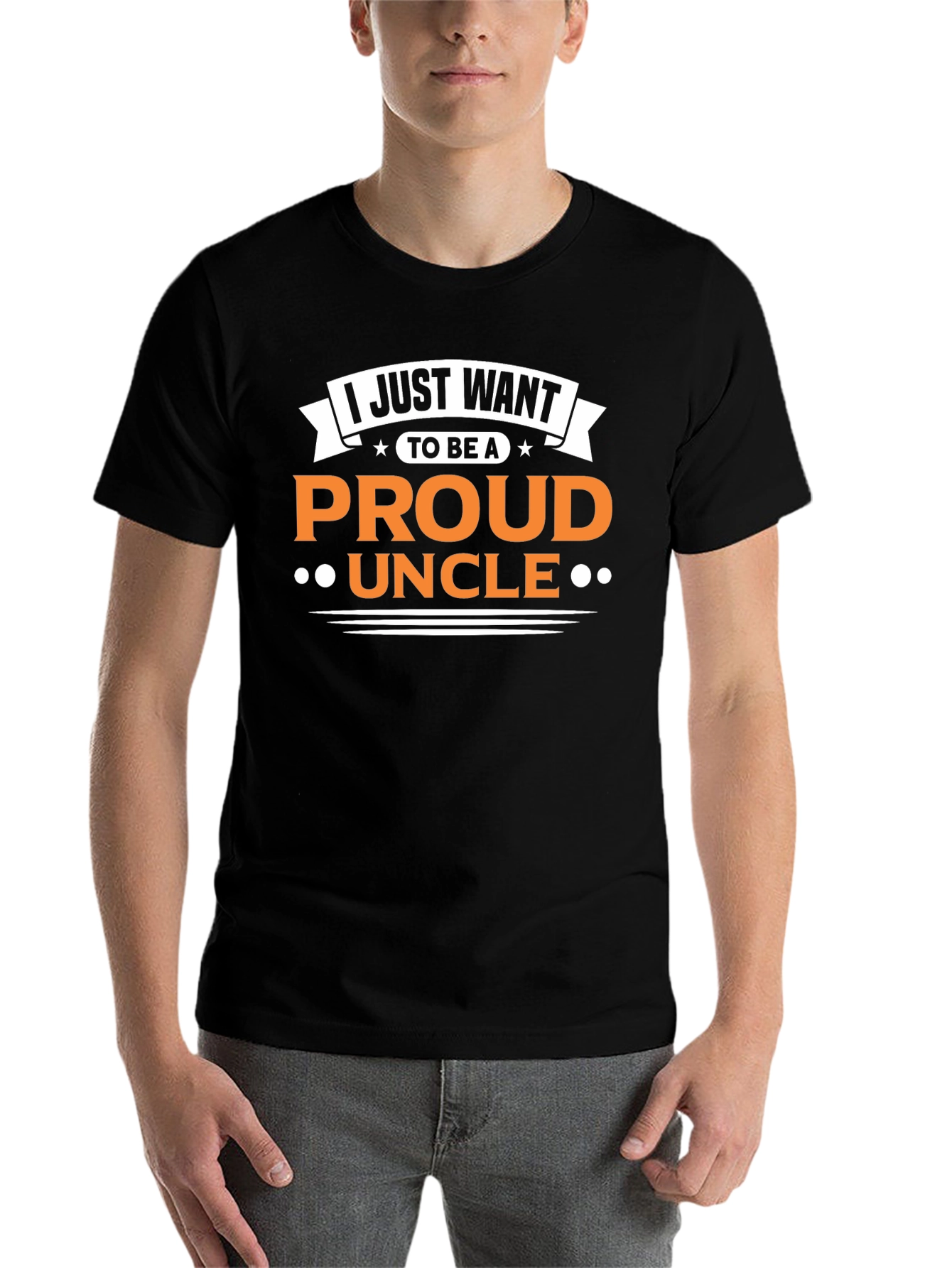 Black Proud Uncle Graphic T-Shirt - Black view 7