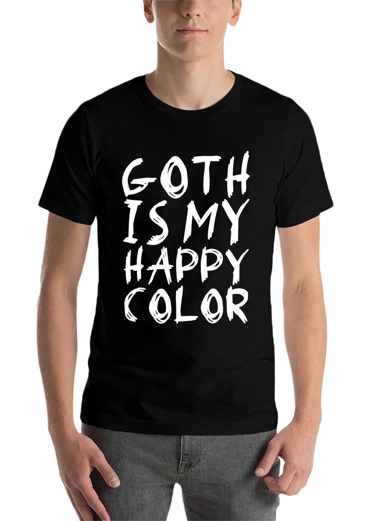 Black Goth Is My Happy Color Black T-Shirt view 7
