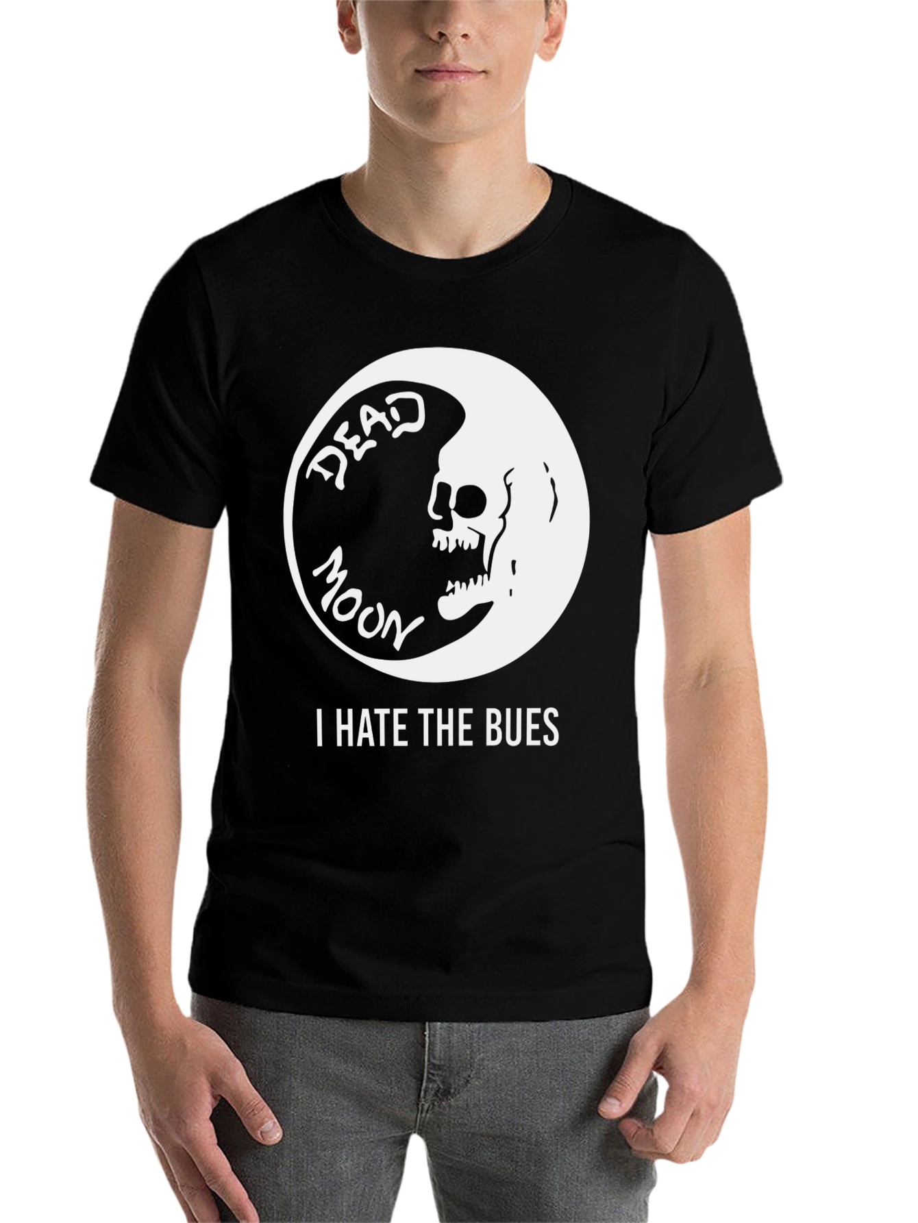 Black Dead Moon T-Shirt - I Hate The Bues view 7