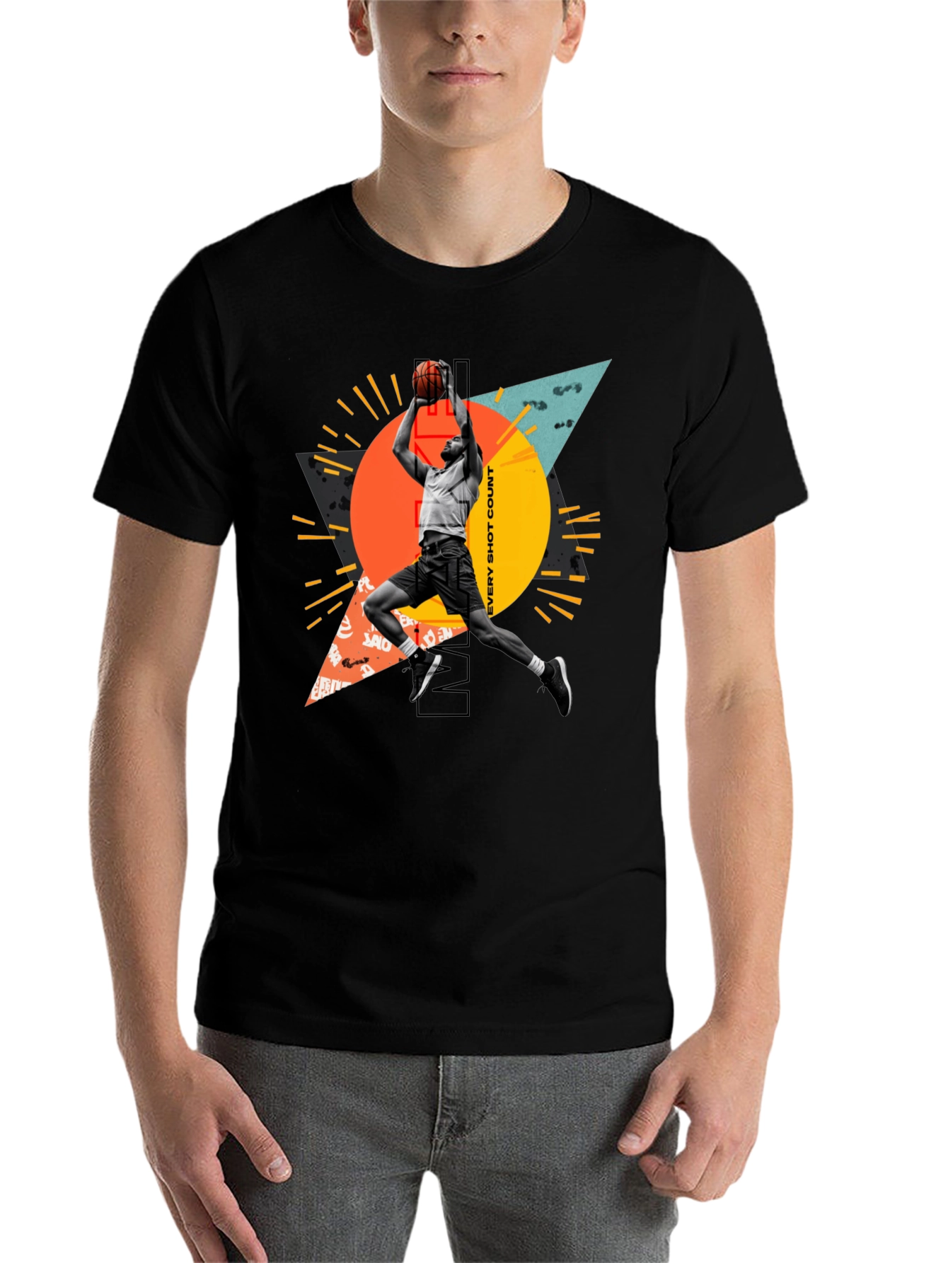Basketball Player Graphic T-Shirt - Every Shot Counts - 7