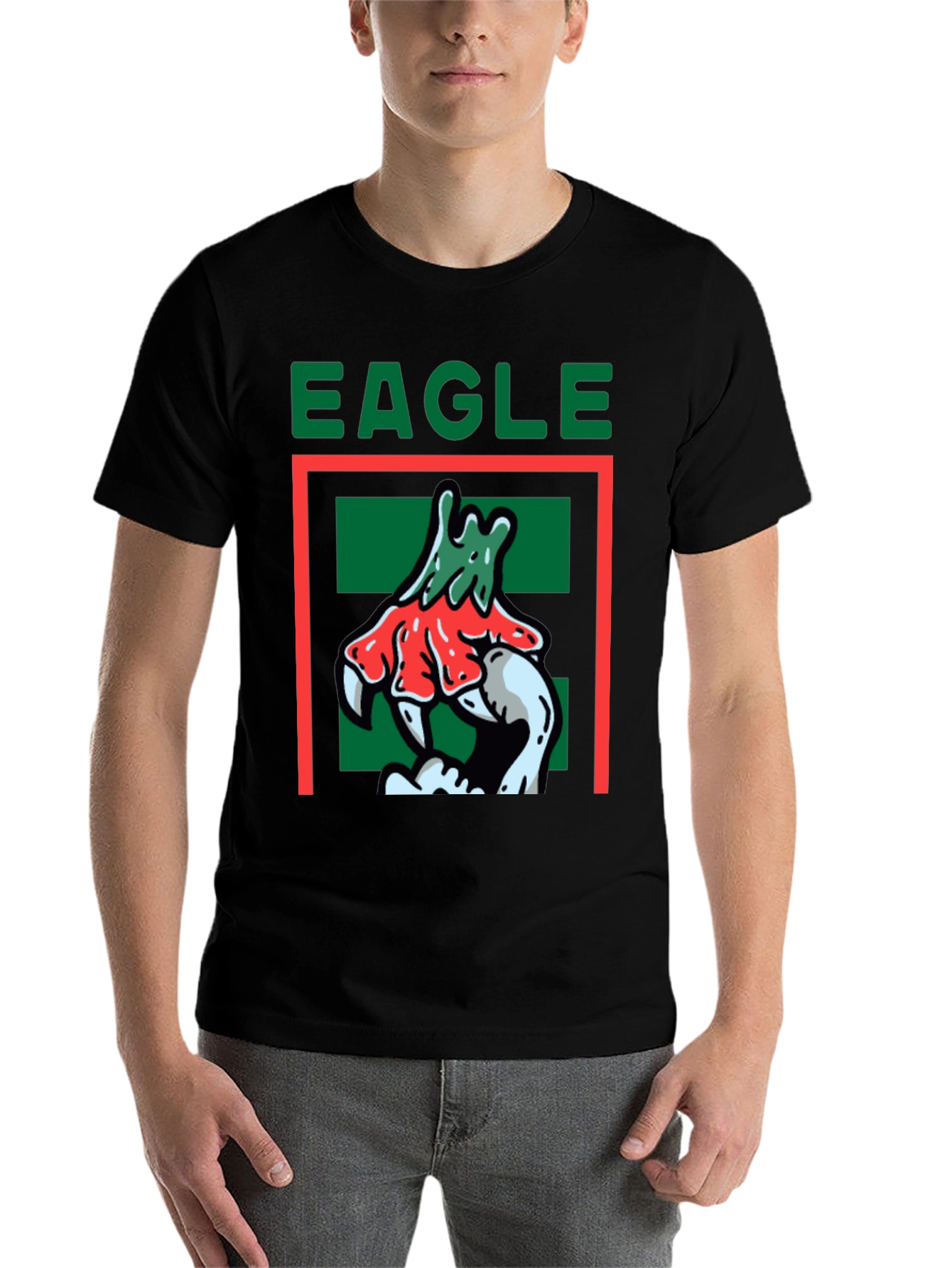 Black Eagle Graphic Print Black T-Shirt view 7