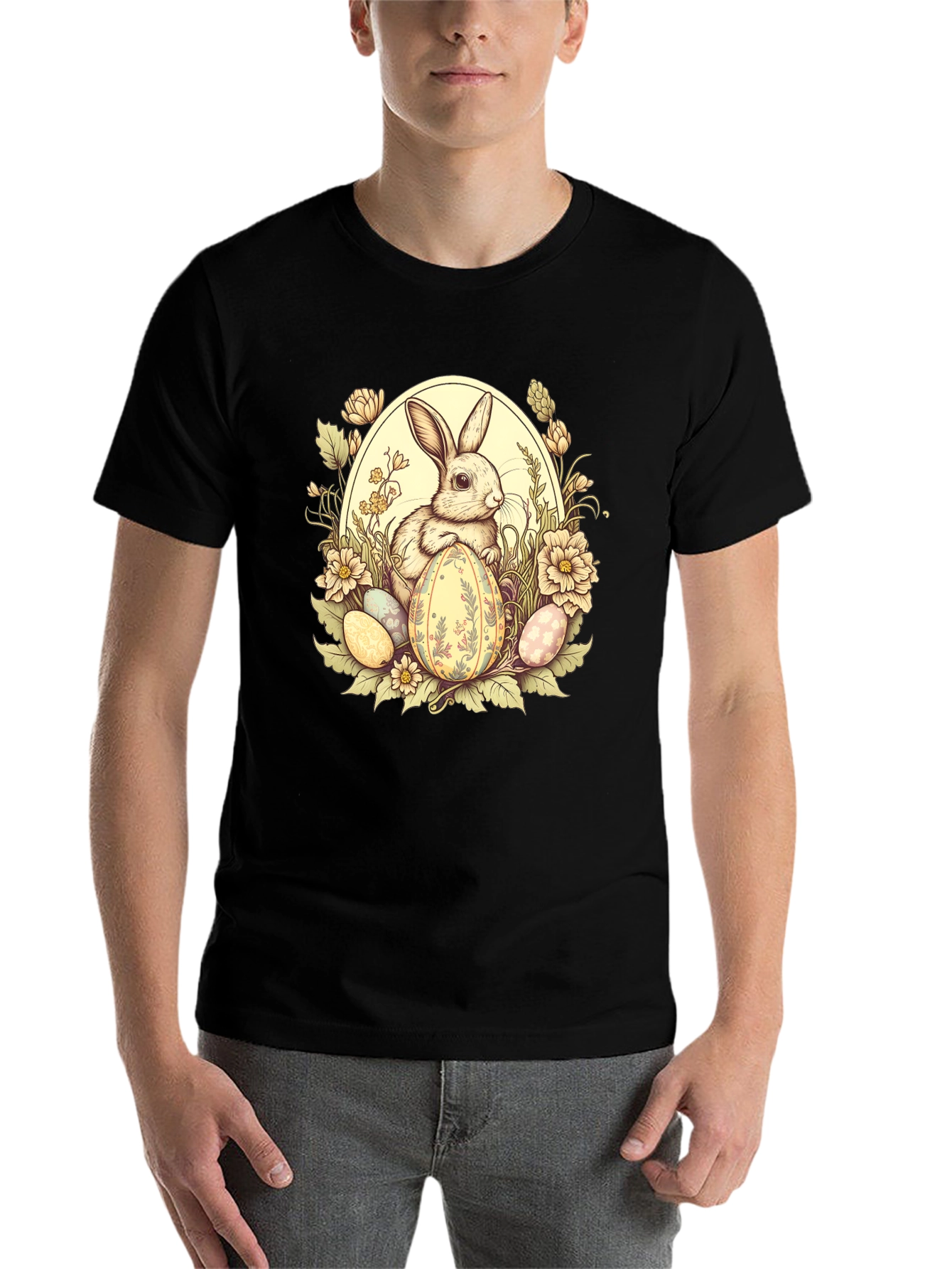 Easter Bunny Floral Egg T-Shirt - 7