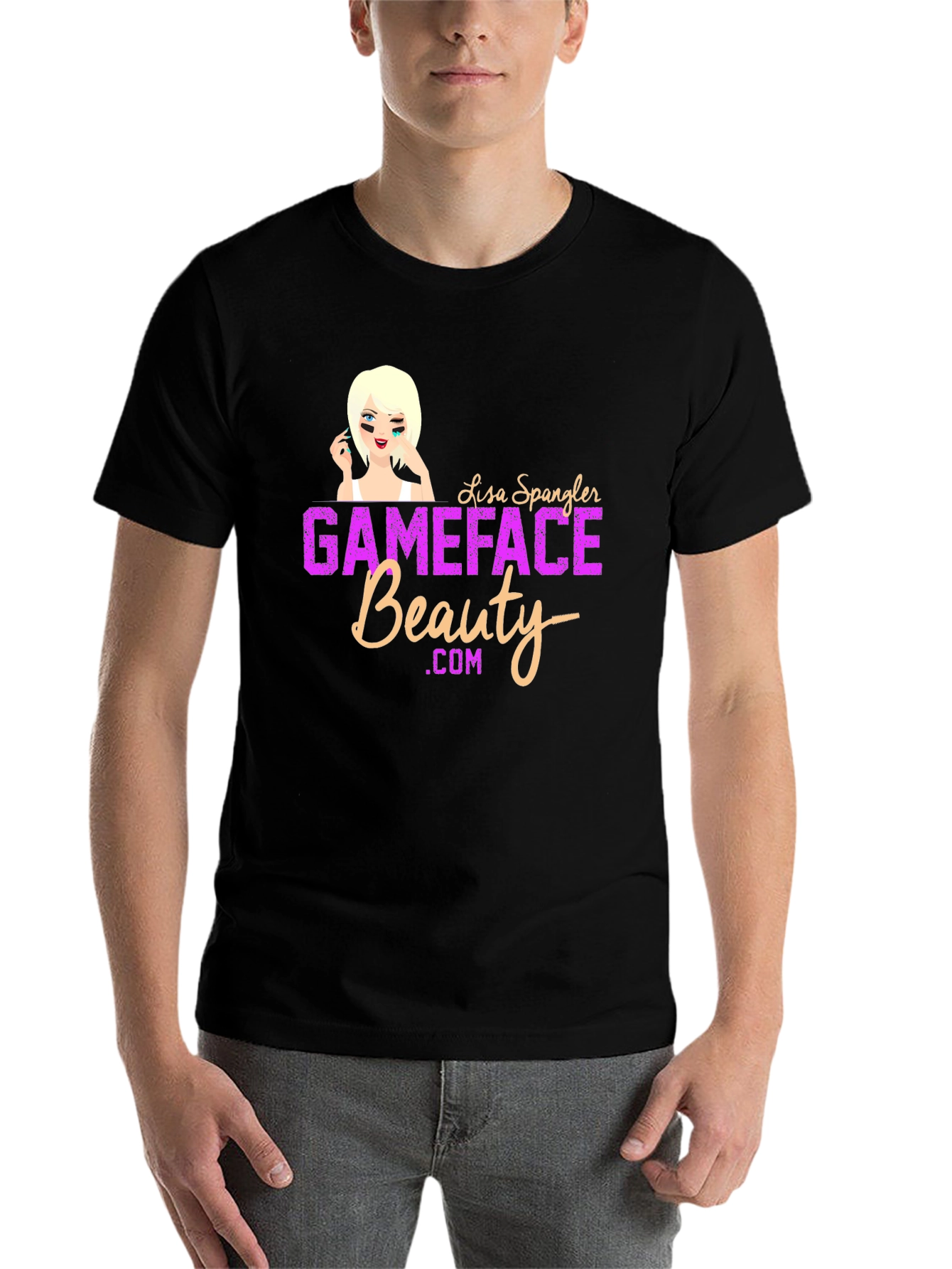 Black GameFace Beauty T-Shirt - Black, Graphic Tee view 7