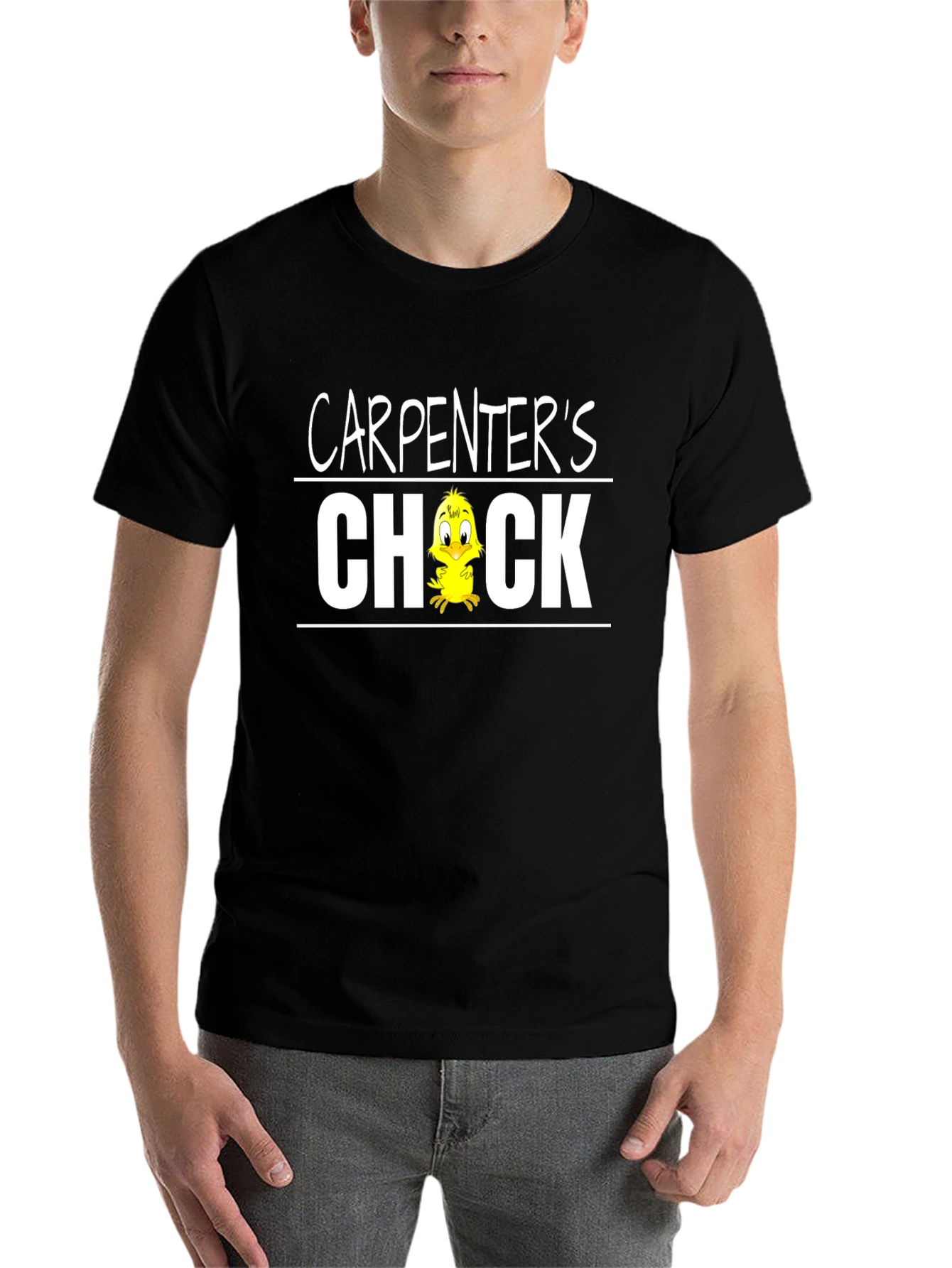 Black Carpenter's Chick T-Shirt - Funny Carpenter Tee view 7