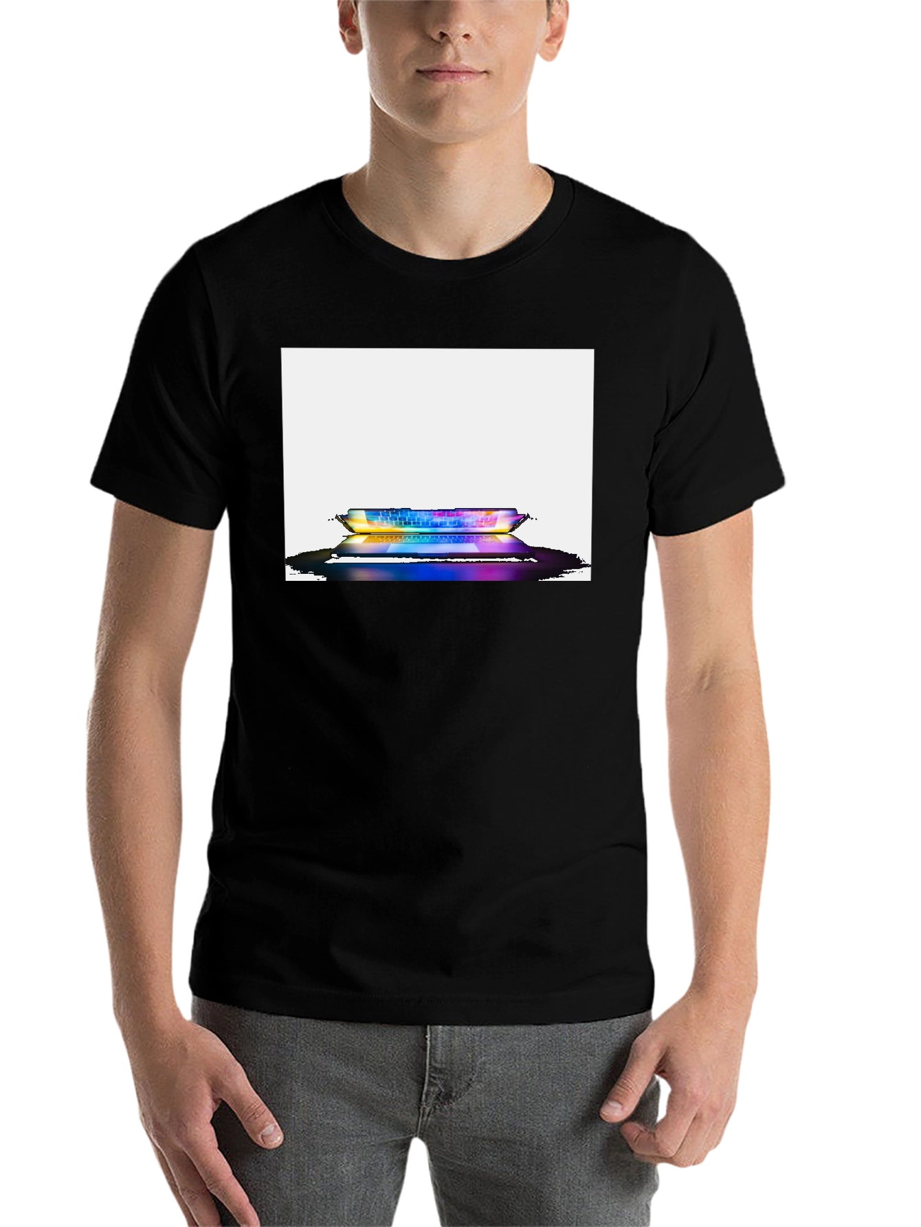 Black Cool Keyboard Graphic Tee view 7