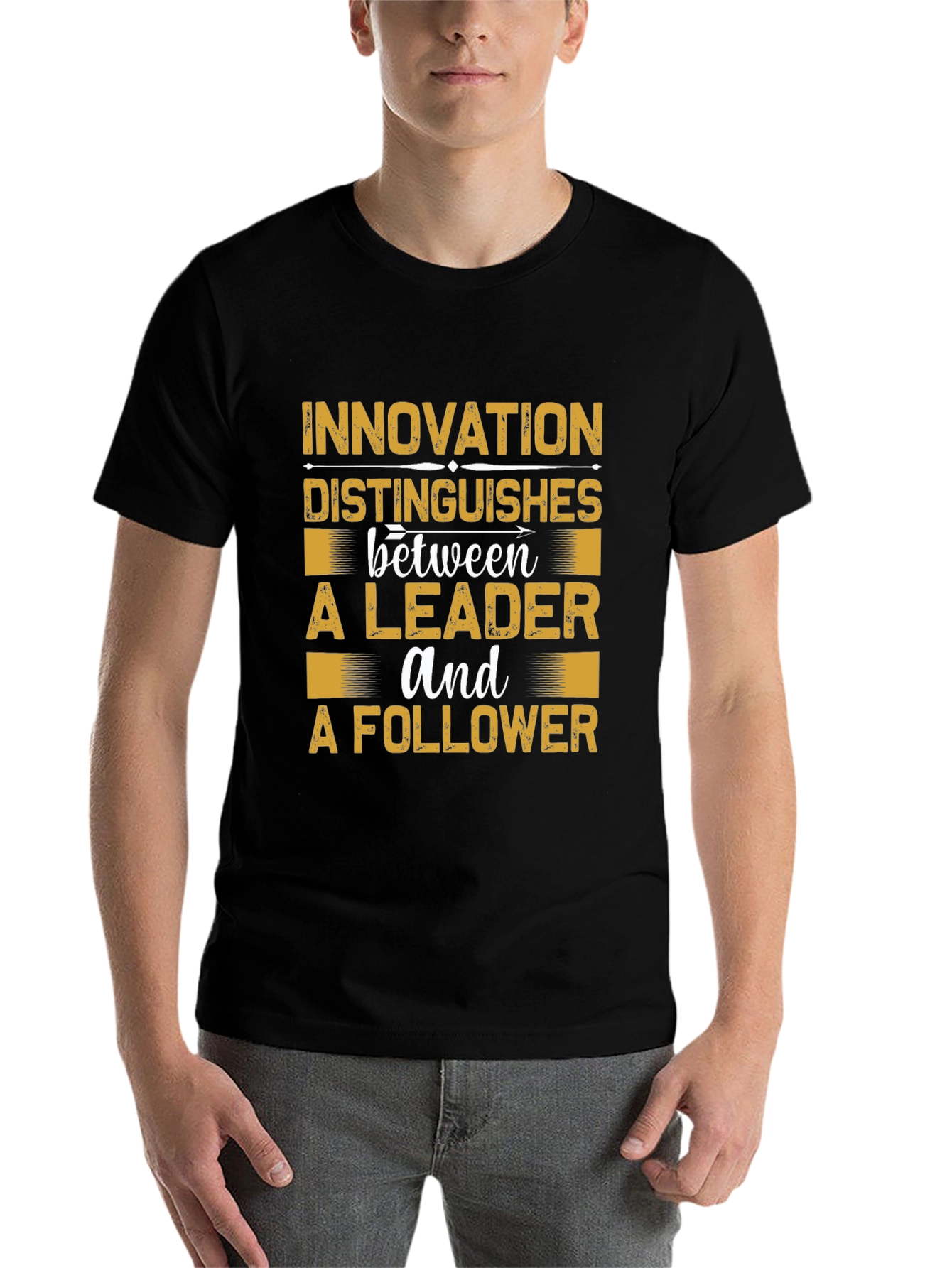 Black Innovation Leader Black Graphic Tee view 7