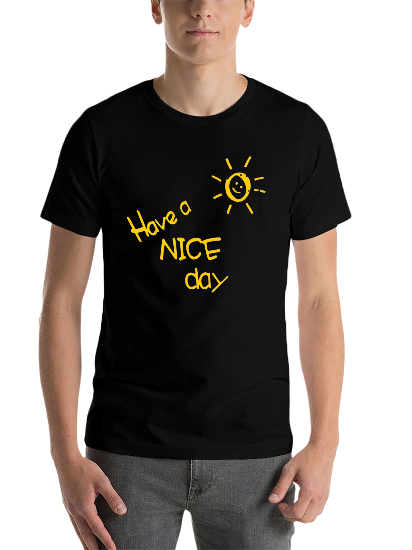 Black Have a Nice Day Graphic Tee - Black view 7