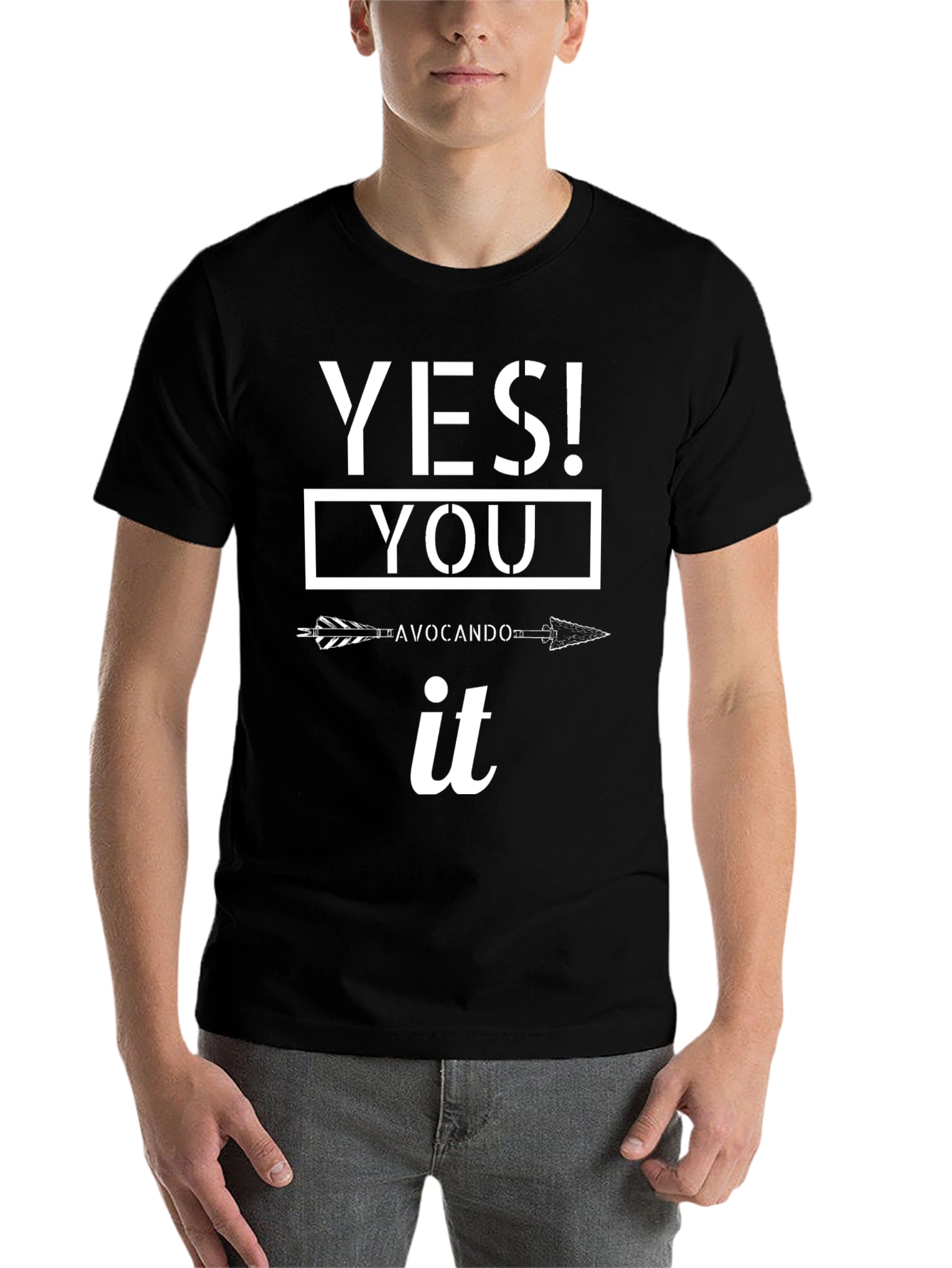 Black Yes! You Avocando it T-Shirt - Funny Pun Tee view 7
