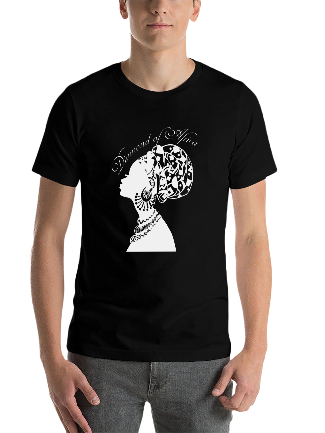 Black Diamond of Africa T-Shirt - Black Graphic Tee view 7