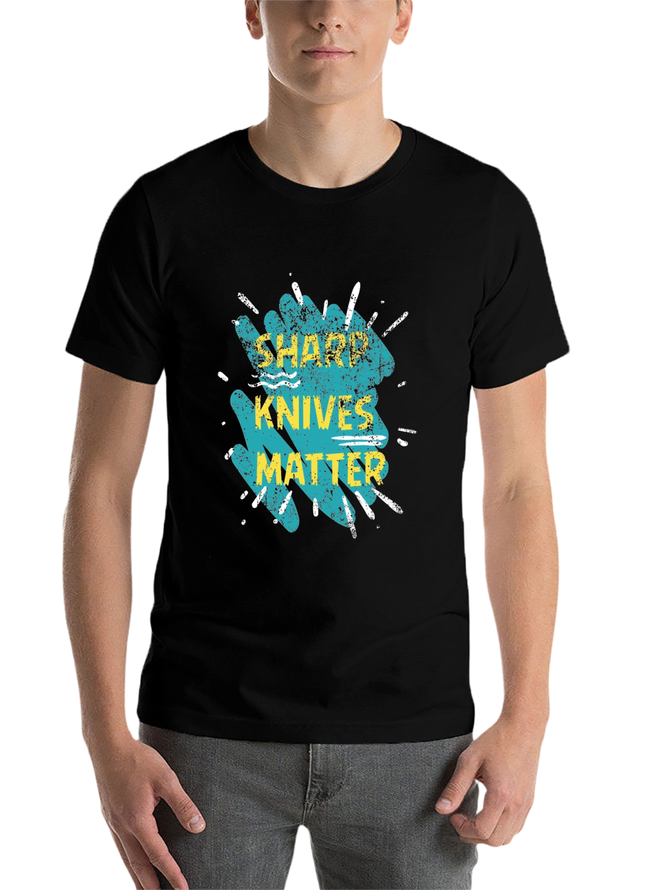 Black Sharp Knives Matter T-Shirt view 7