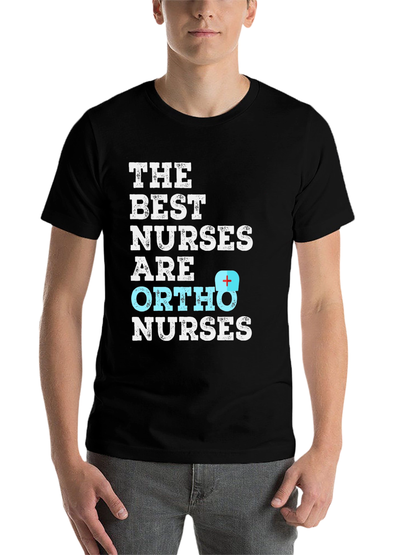 Best Ortho Nurses T-Shirt - Black Cotton Blend - 7