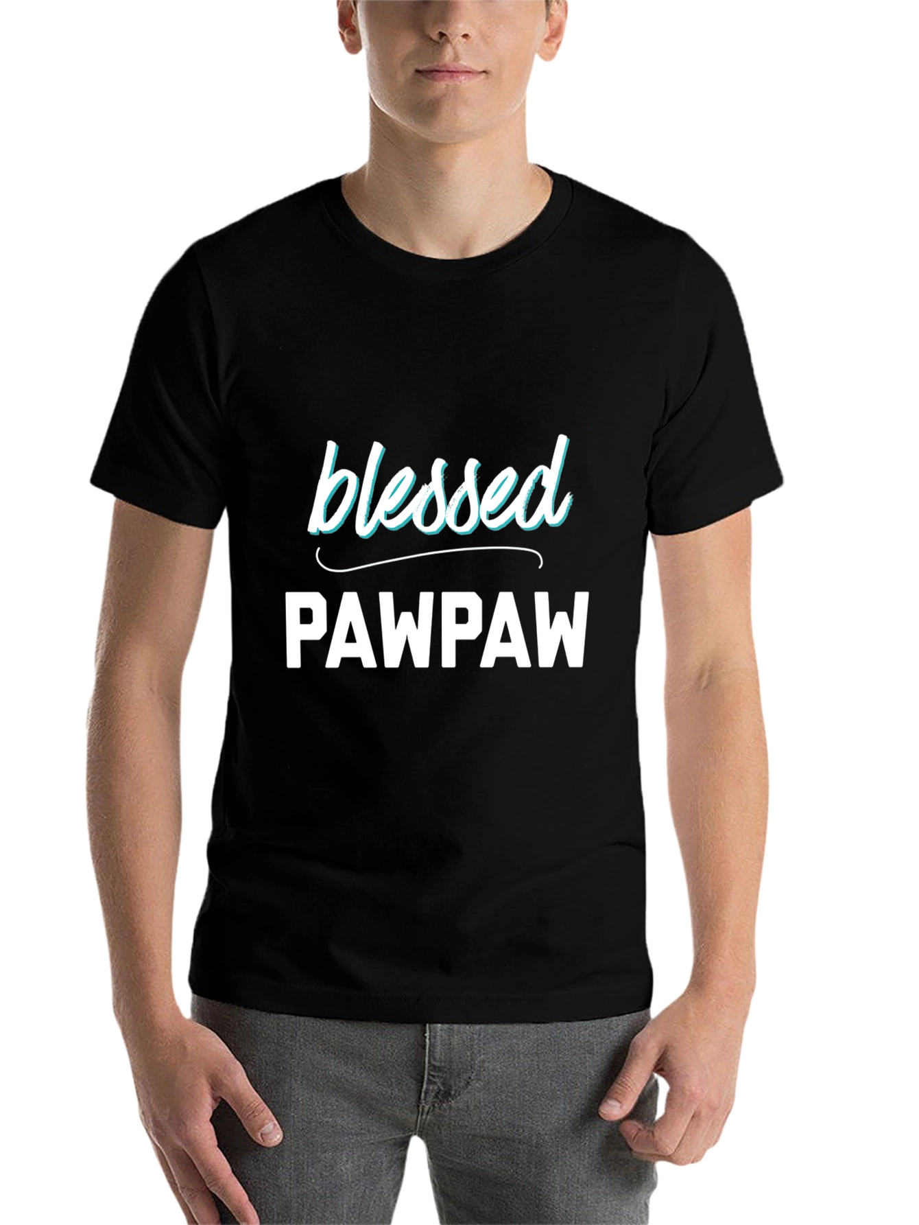 Black Blessed Pawpaw T-Shirt - Grandfather Gift view 7