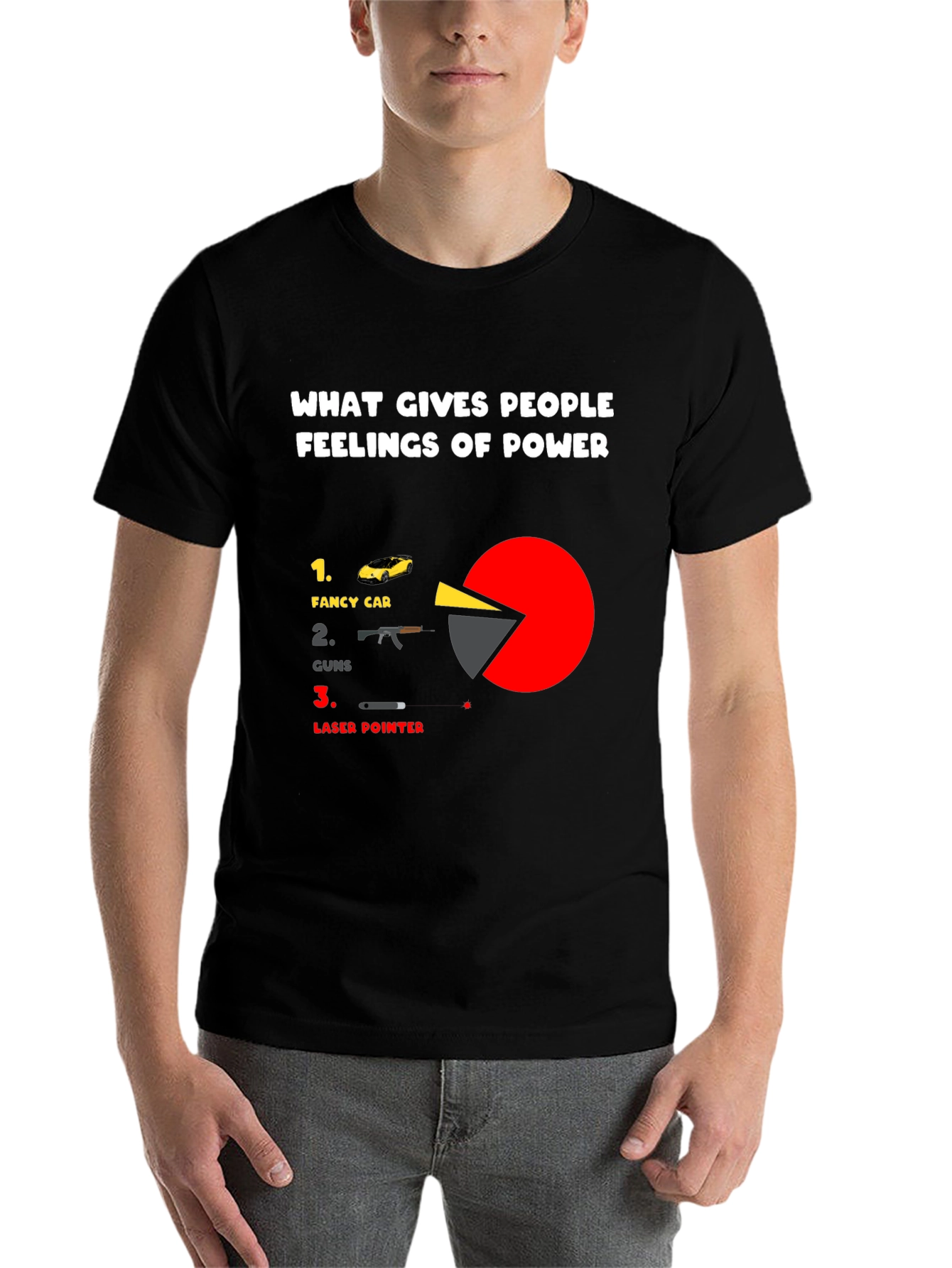 Black Power Pie Chart T-Shirt - Funny Graphic Tee for Confident People view 7