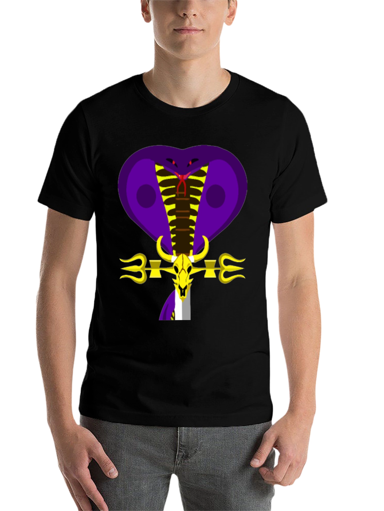 Black Cobra Skull Graphic Tee - Bold Design view 7