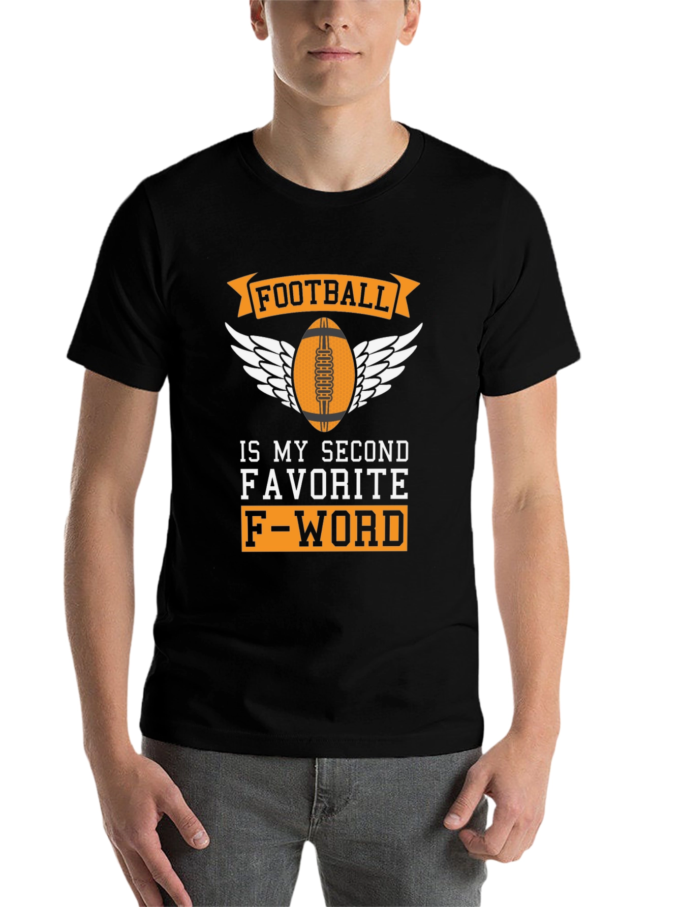 Black Football My Second Favorite F-Word T-Shirt view 7