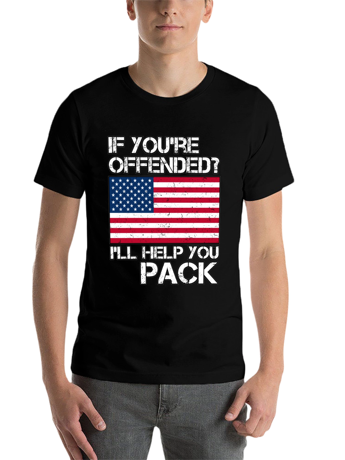 Black Offended? I'll Help You Pack T-Shirt view 7
