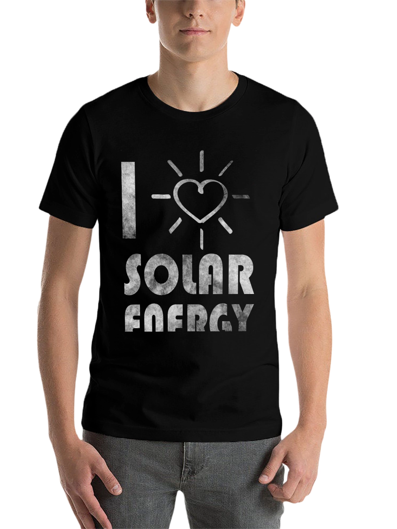 Black I Love Solar Energy T-Shirt - Eco-Friendly Fashion view 7