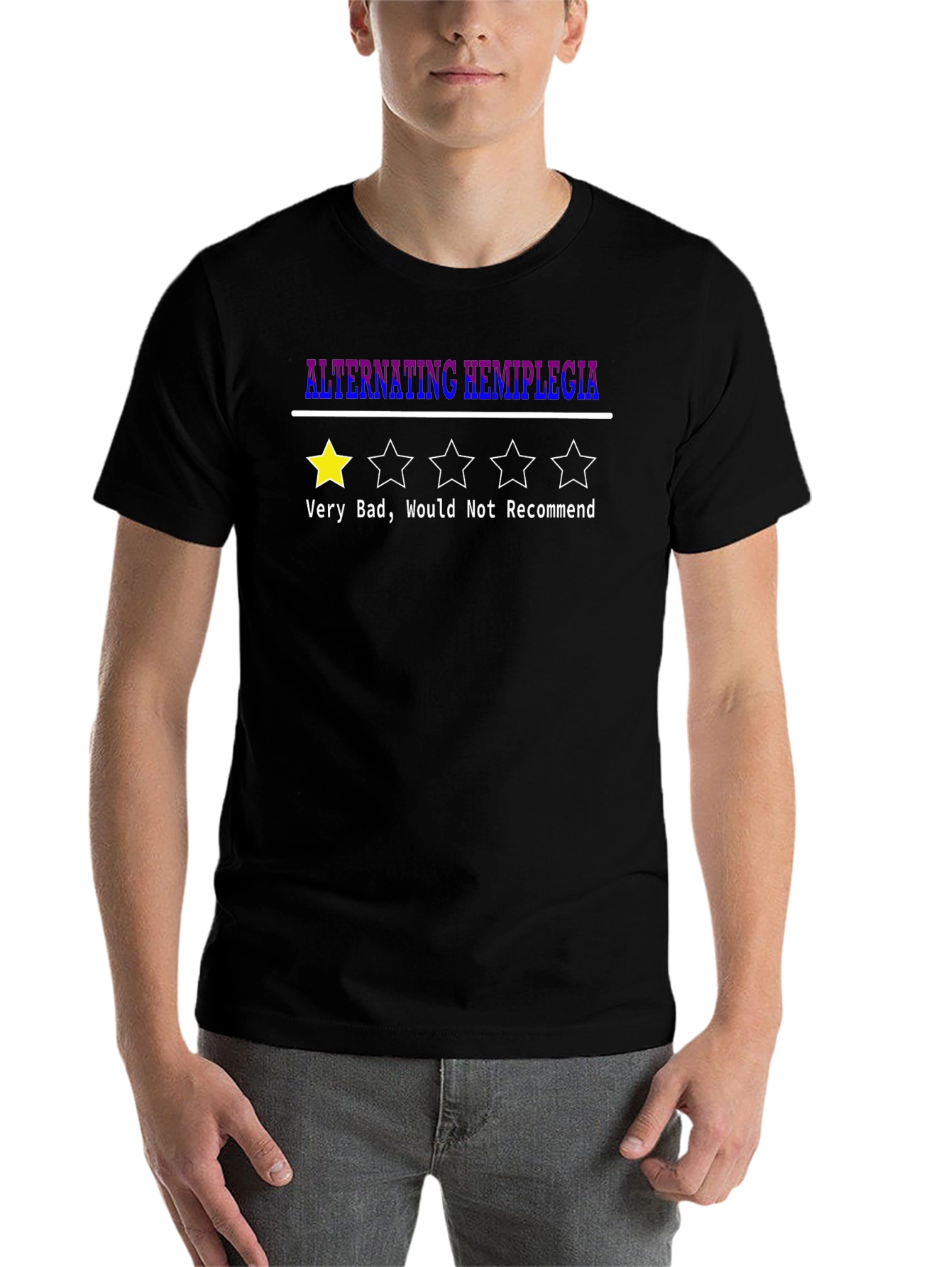 Black Alternating Hemiplegia T-Shirt - 1 Star Rating view 7