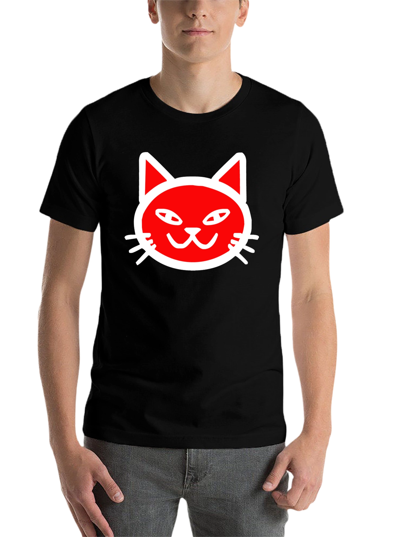 Black Cool Cat Graphic T-Shirt - Black Cotton Tee view 7