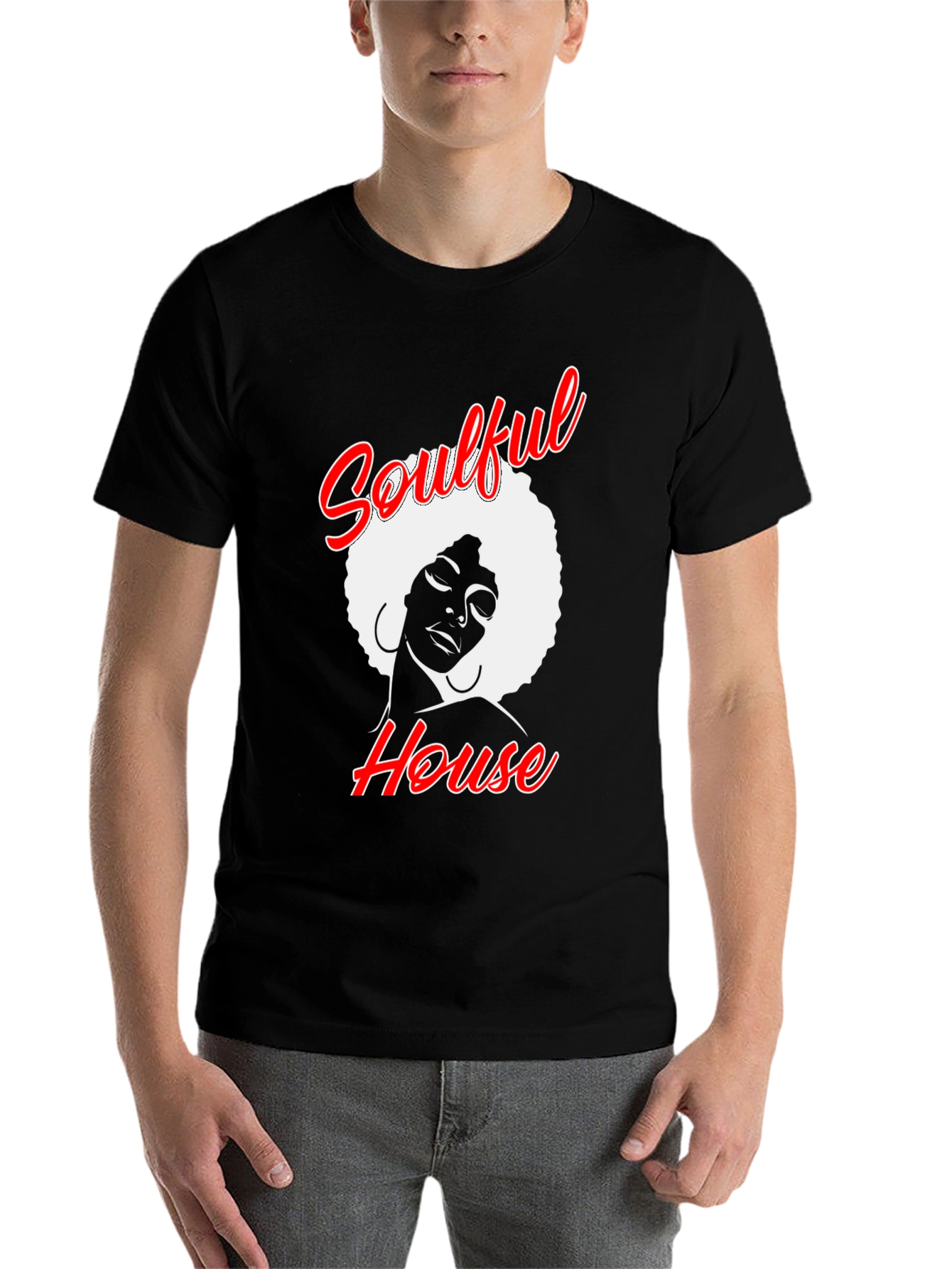 Black Soulful House Graphic T-Shirt - Black view 7