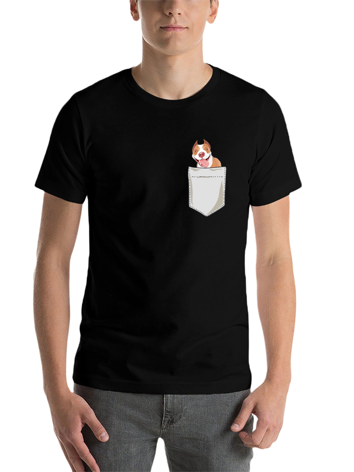 Black Dog in Pocket Graphic Tee view 7