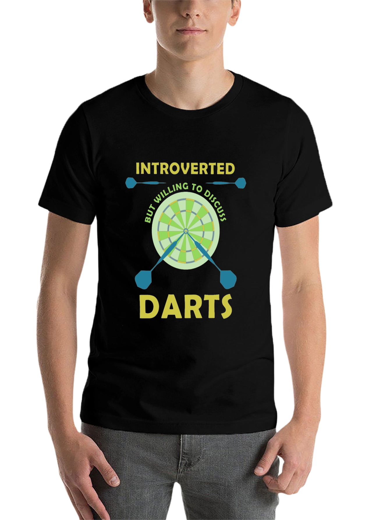 Black Introverted But Willing to Discuss Darts T-Shirt view 7