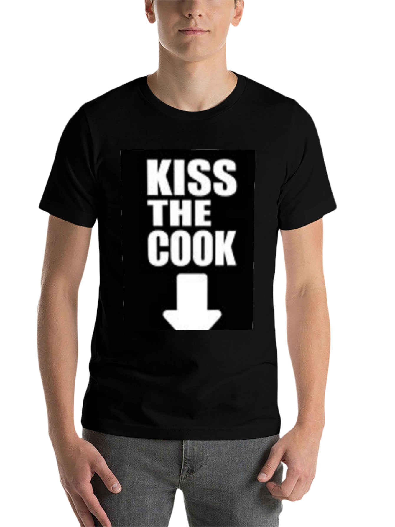 Black Kiss The Cook Novelty Graphic T-Shirt view 7