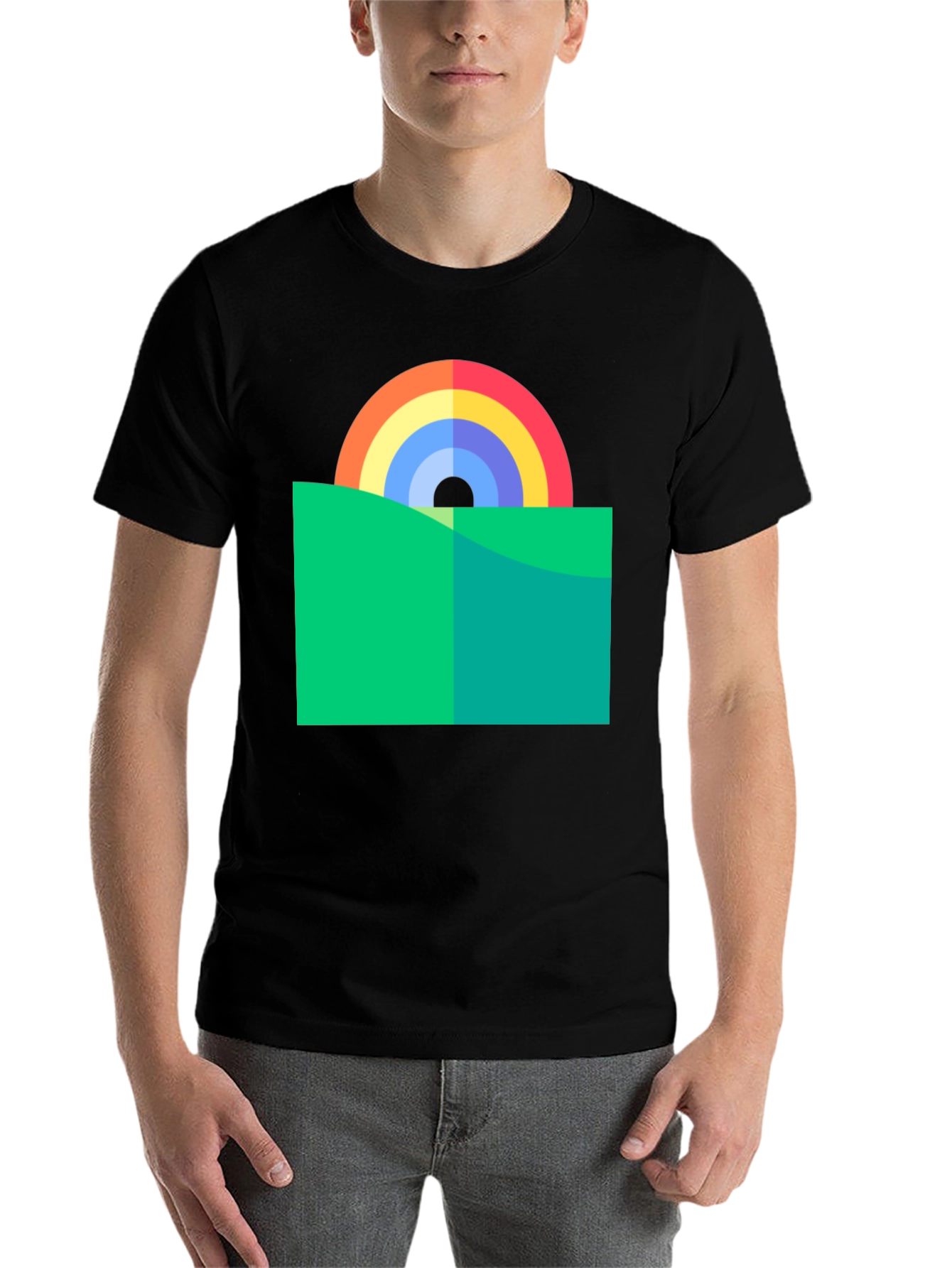 Black Rainbow Horizon Graphic Tee view 7