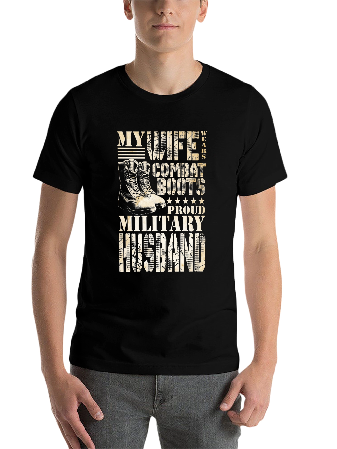 Military Husband Combat Boots T-Shirt - 7