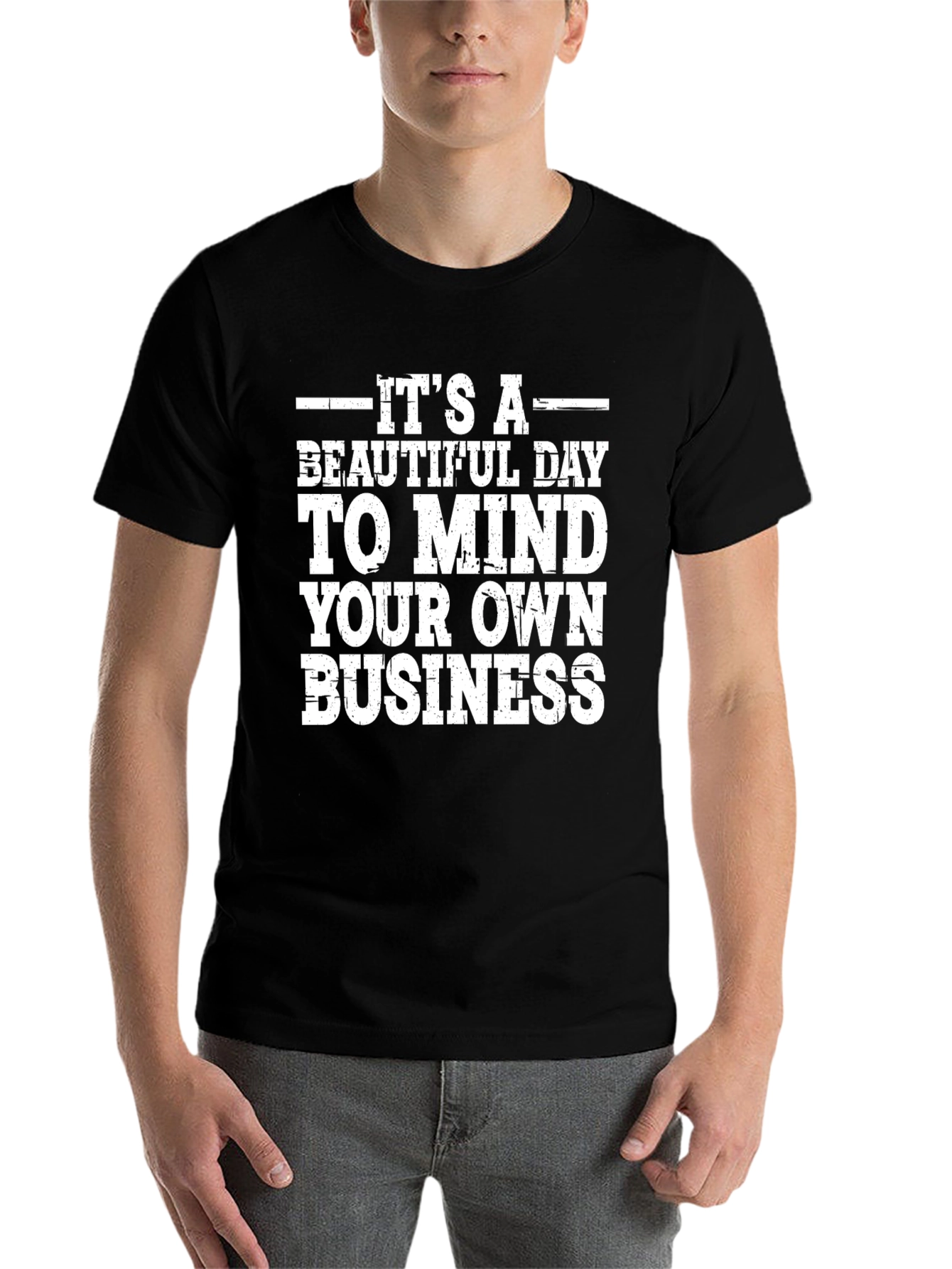 Black Mind Your Own Business Graphic T-Shirt view 7