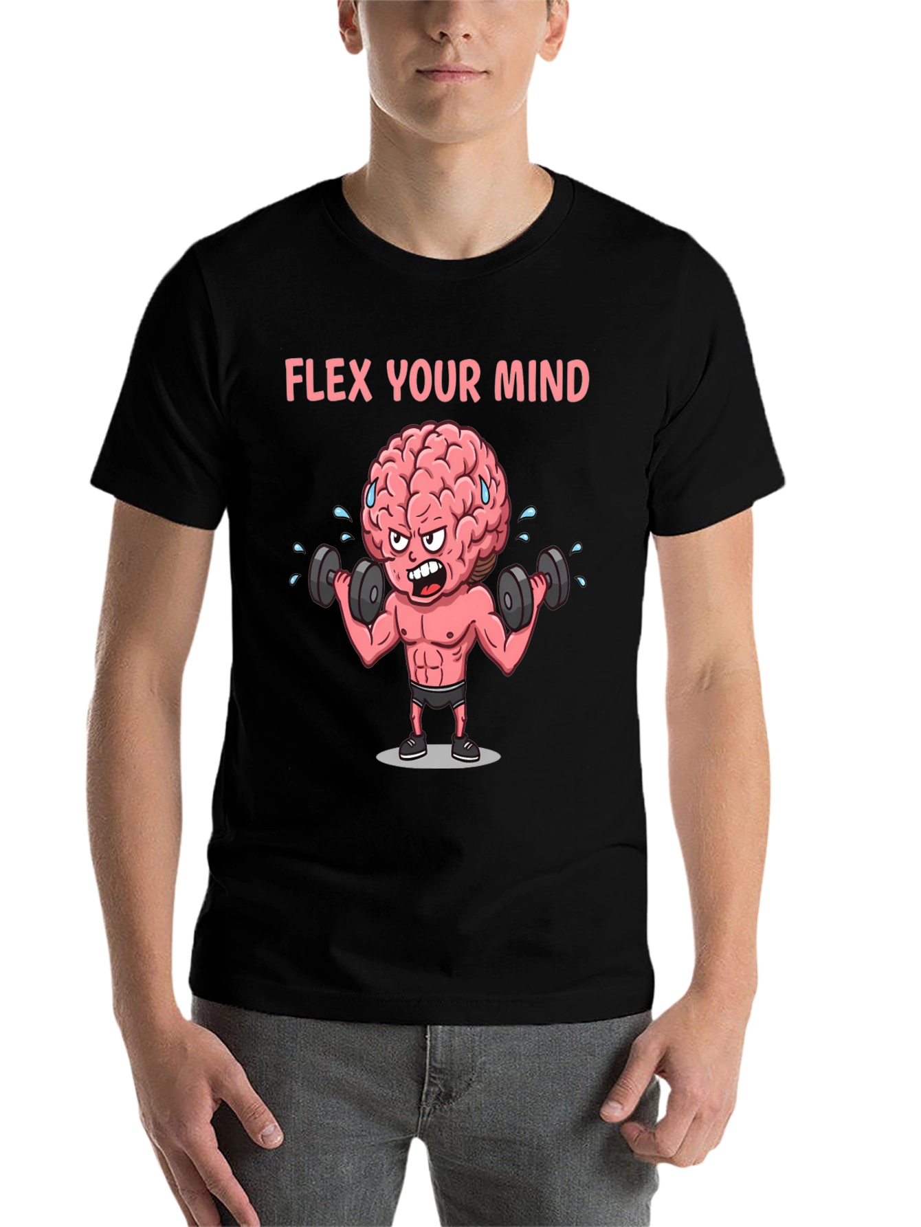 Black Flex Your Mind Graphic T-Shirt view 7