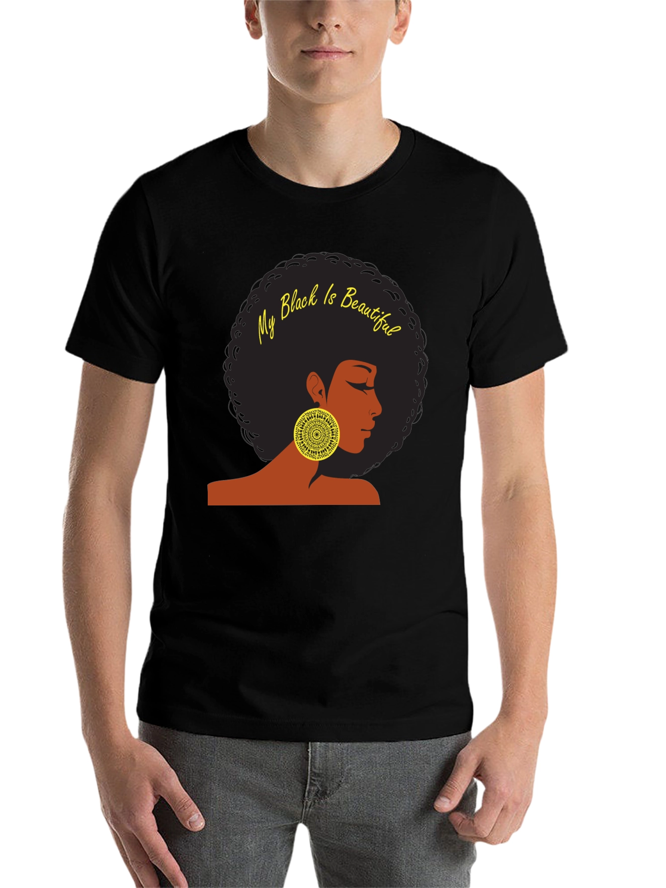 Black My Black is Beautiful T-Shirt - Afro Woman Design view 7
