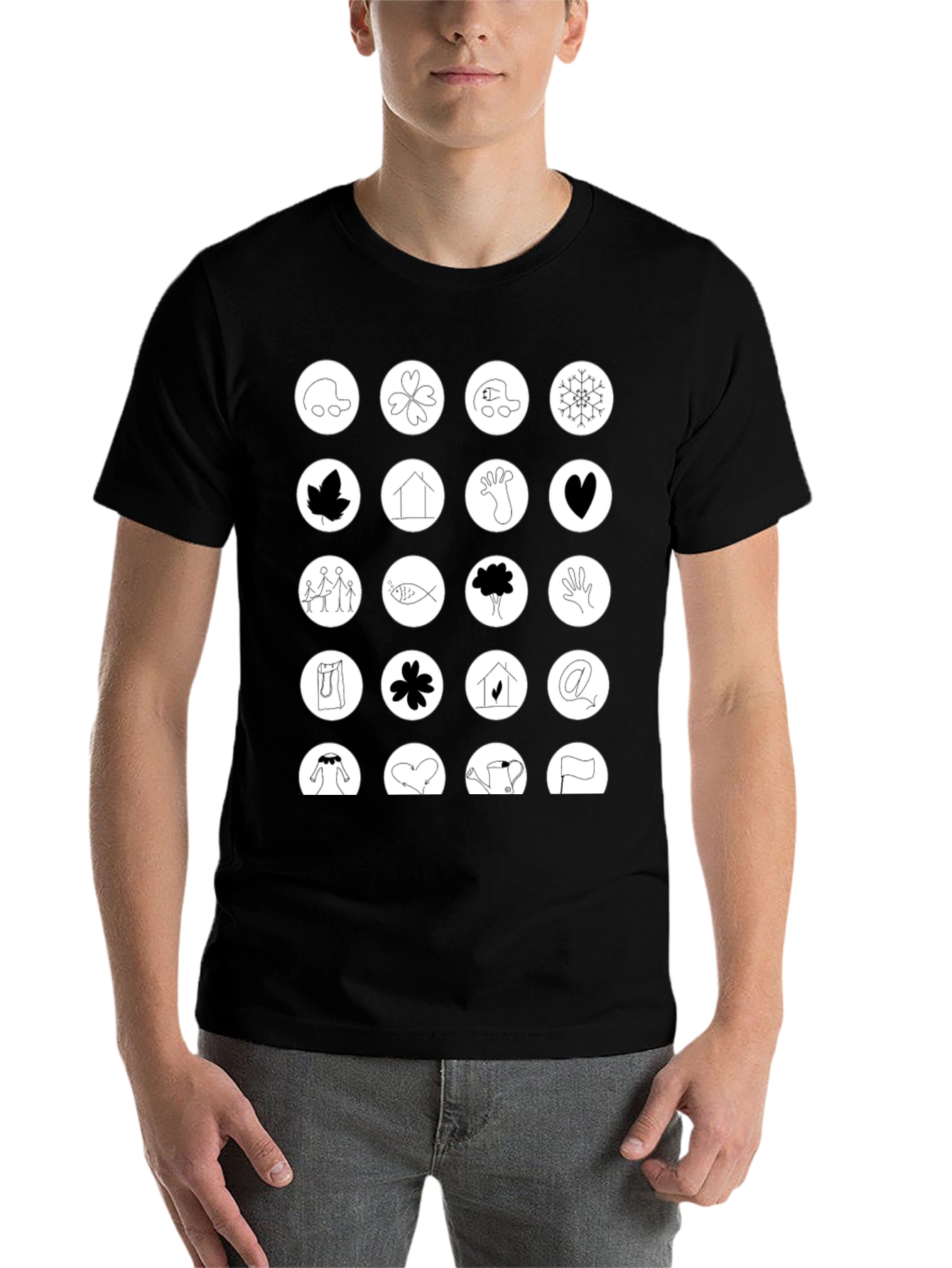 Black Symbol Art Graphic T-Shirt: Unique Icon Design view 7