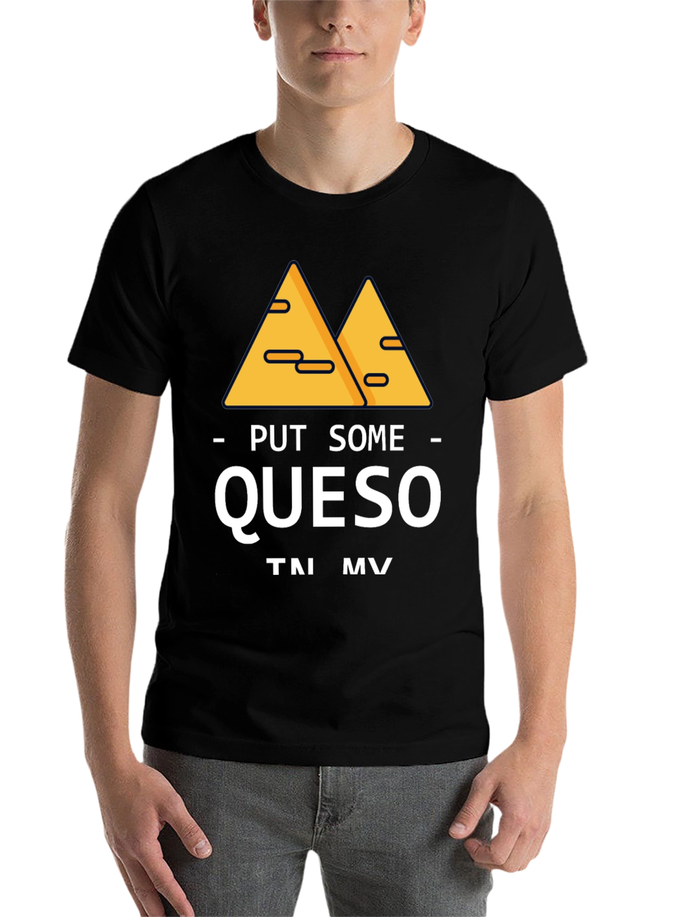 Black Put Some Queso T-Shirt Funny Foodie Tee view 7