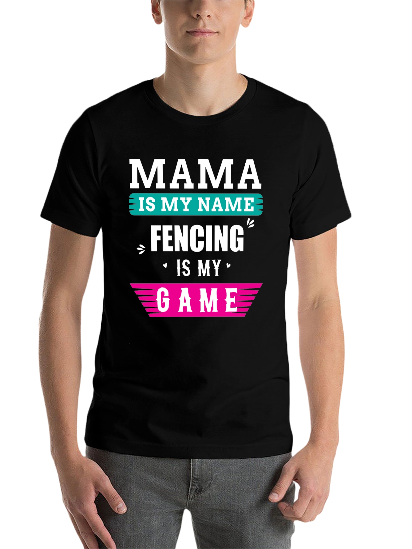 Black Mama Fencing Game T-Shirt view 7