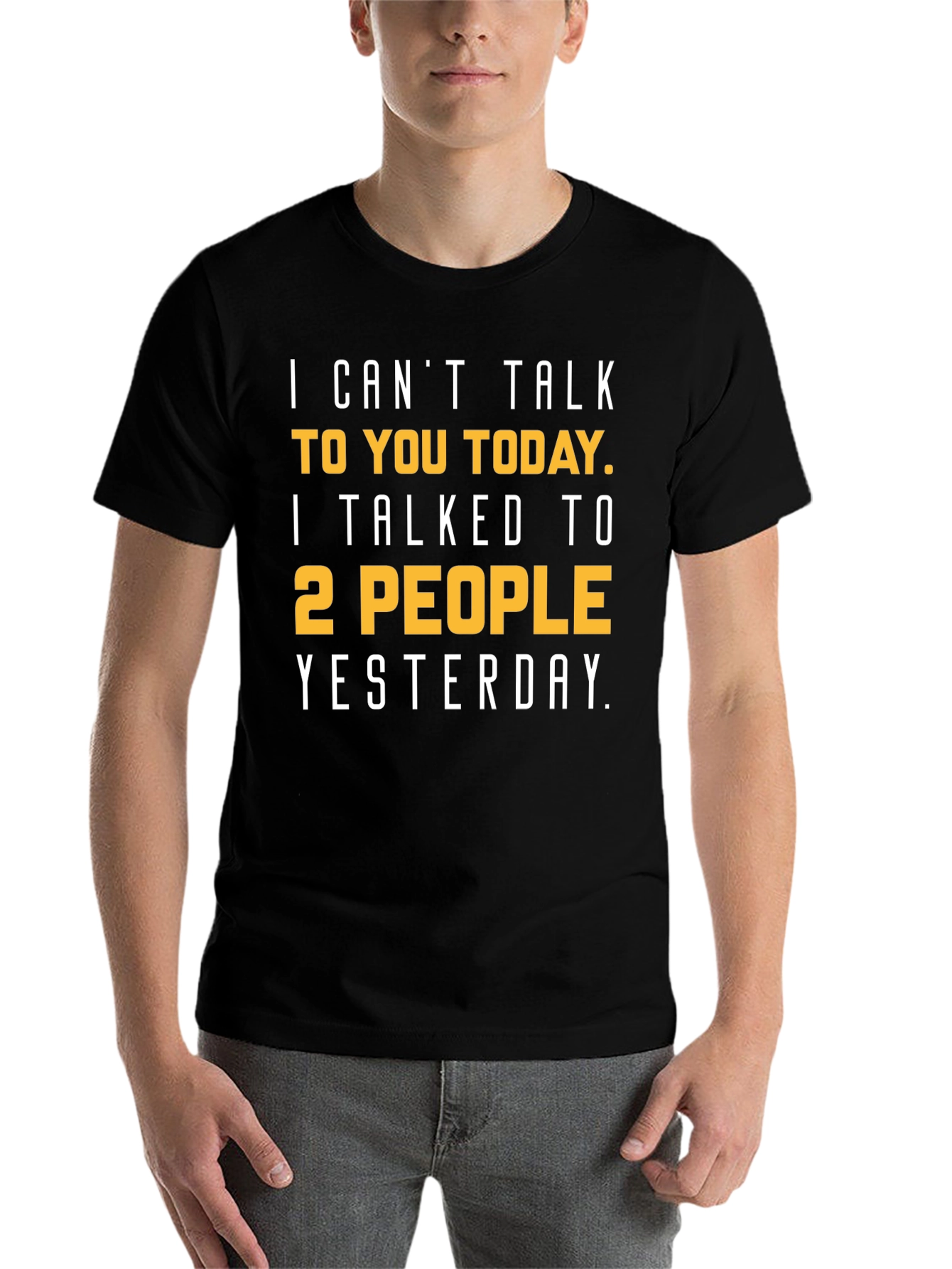 Black Funny Graphic Tee - Introvert Humor view 7