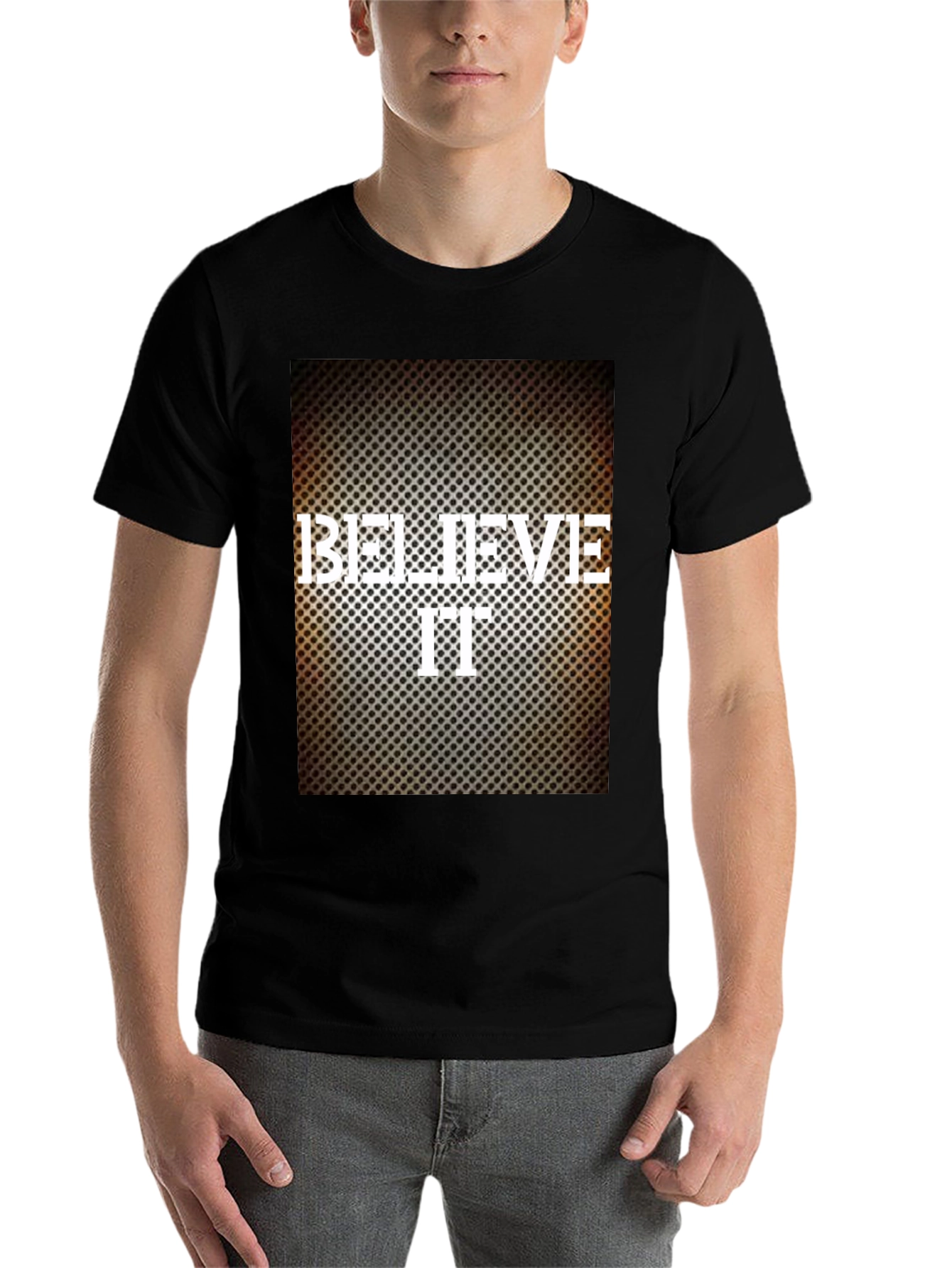 Black Believe It Graphic Print Black T-Shirt view 7