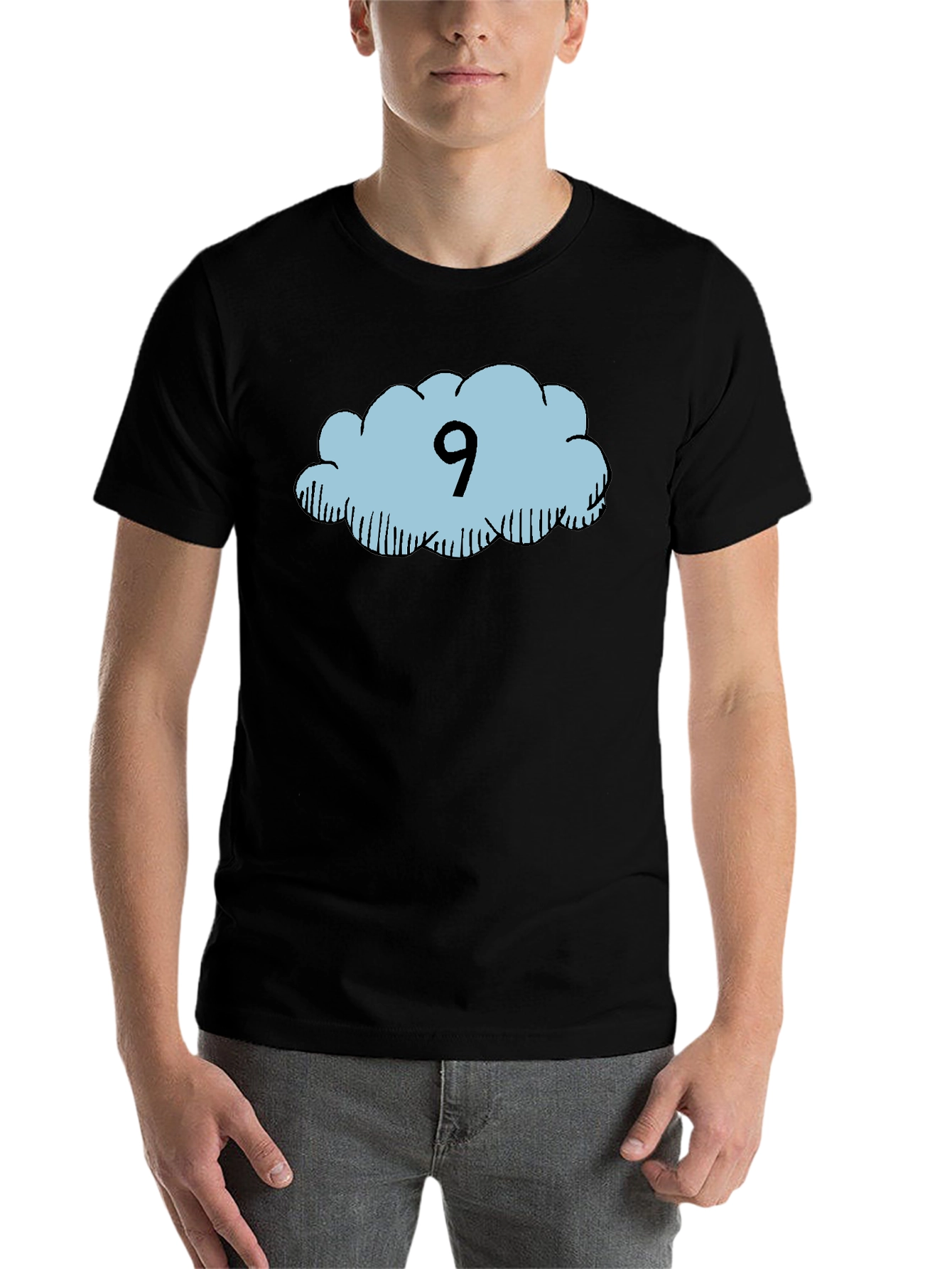 Black Cloud Nine T-Shirt - Black Cotton Tee view 7