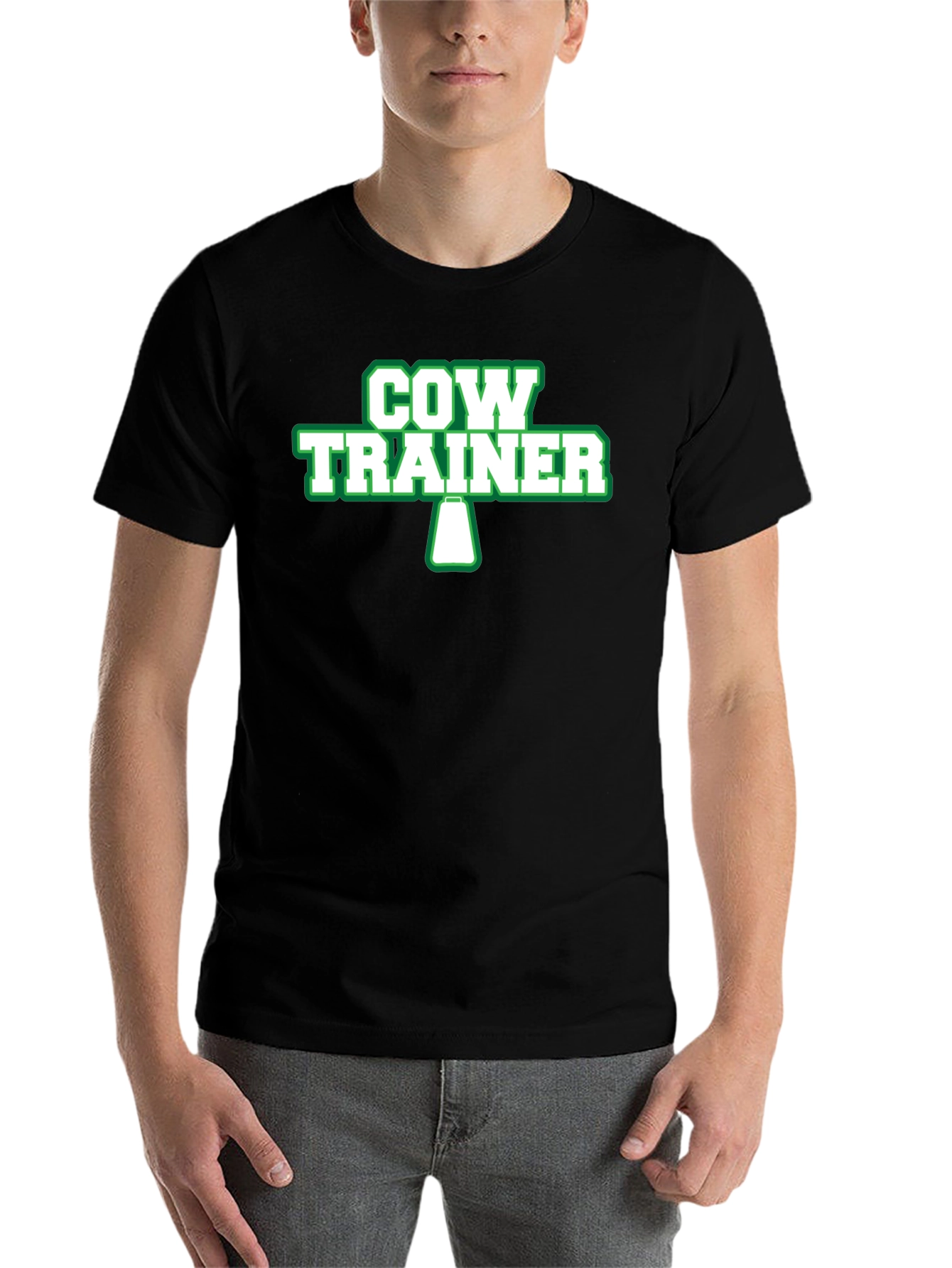 Black Cow Trainer Graphic Tee - Funny Agriculture Shirt view 7