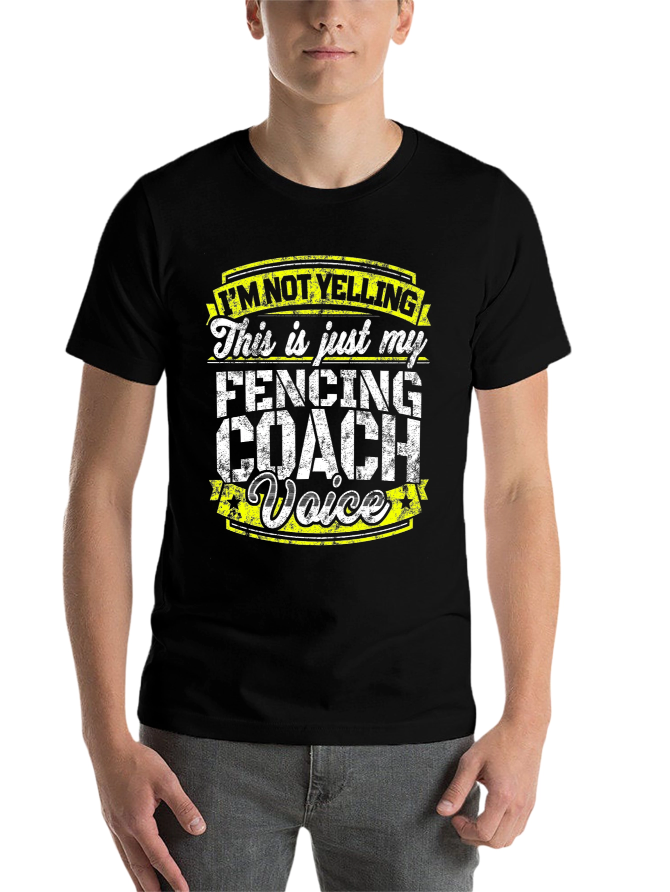 Black Fencing Coach Voice T-Shirt - Funny Gift for Fencing Lovers view 7