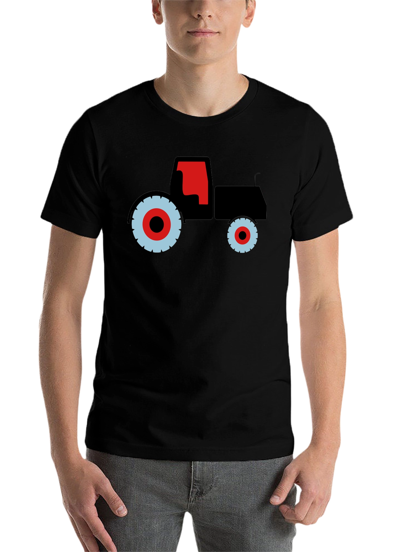 Black Tractor Graphic Tee - Bold Farm Vehicle Design view 7