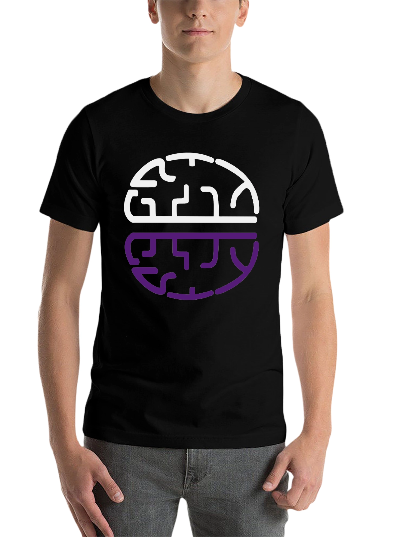 Black Brain Tease Graphic Tee - Black Cotton Blend Shirt view 7