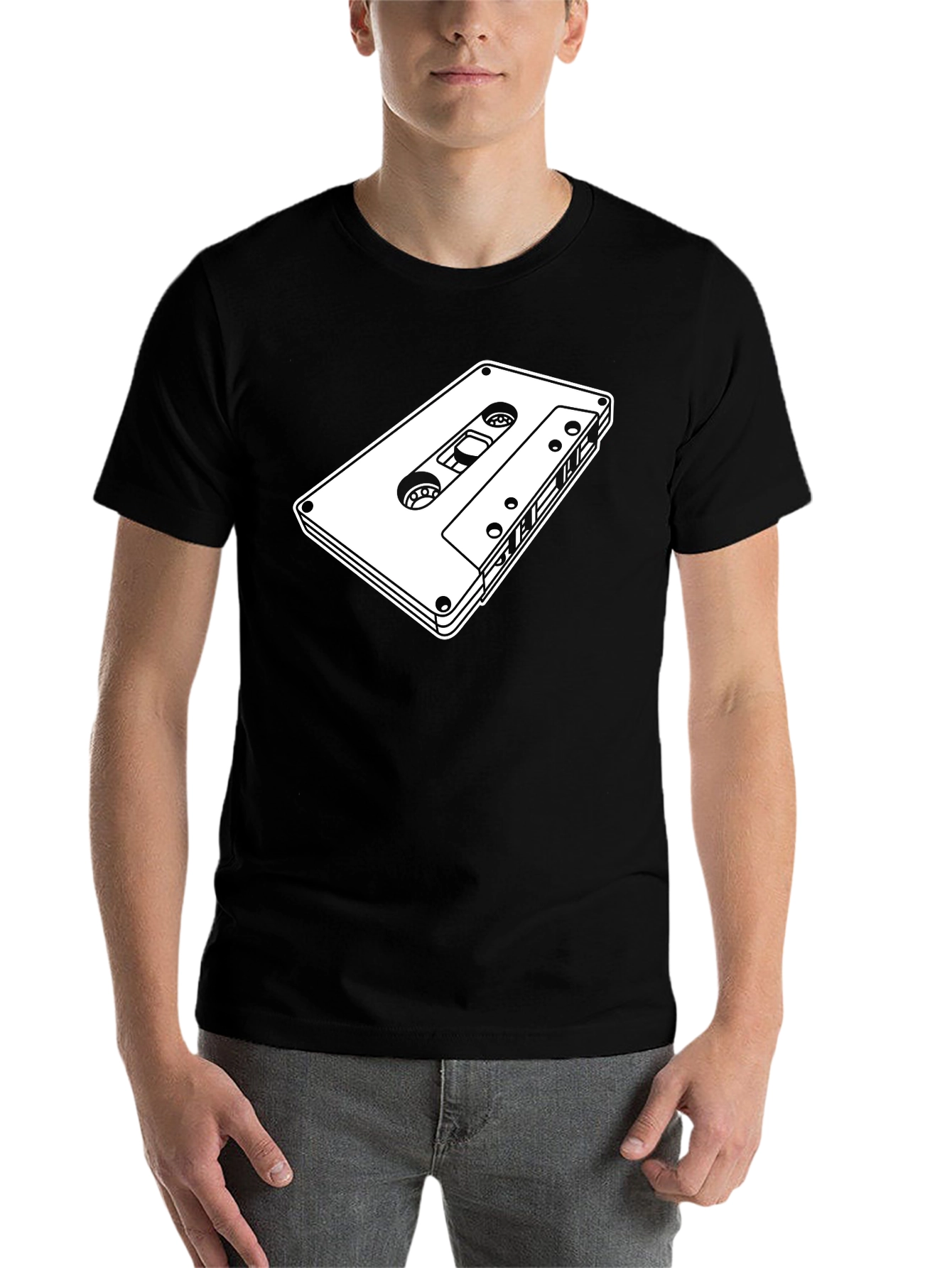 Black Retro Cassette Tape Graphic Tee - Black view 7