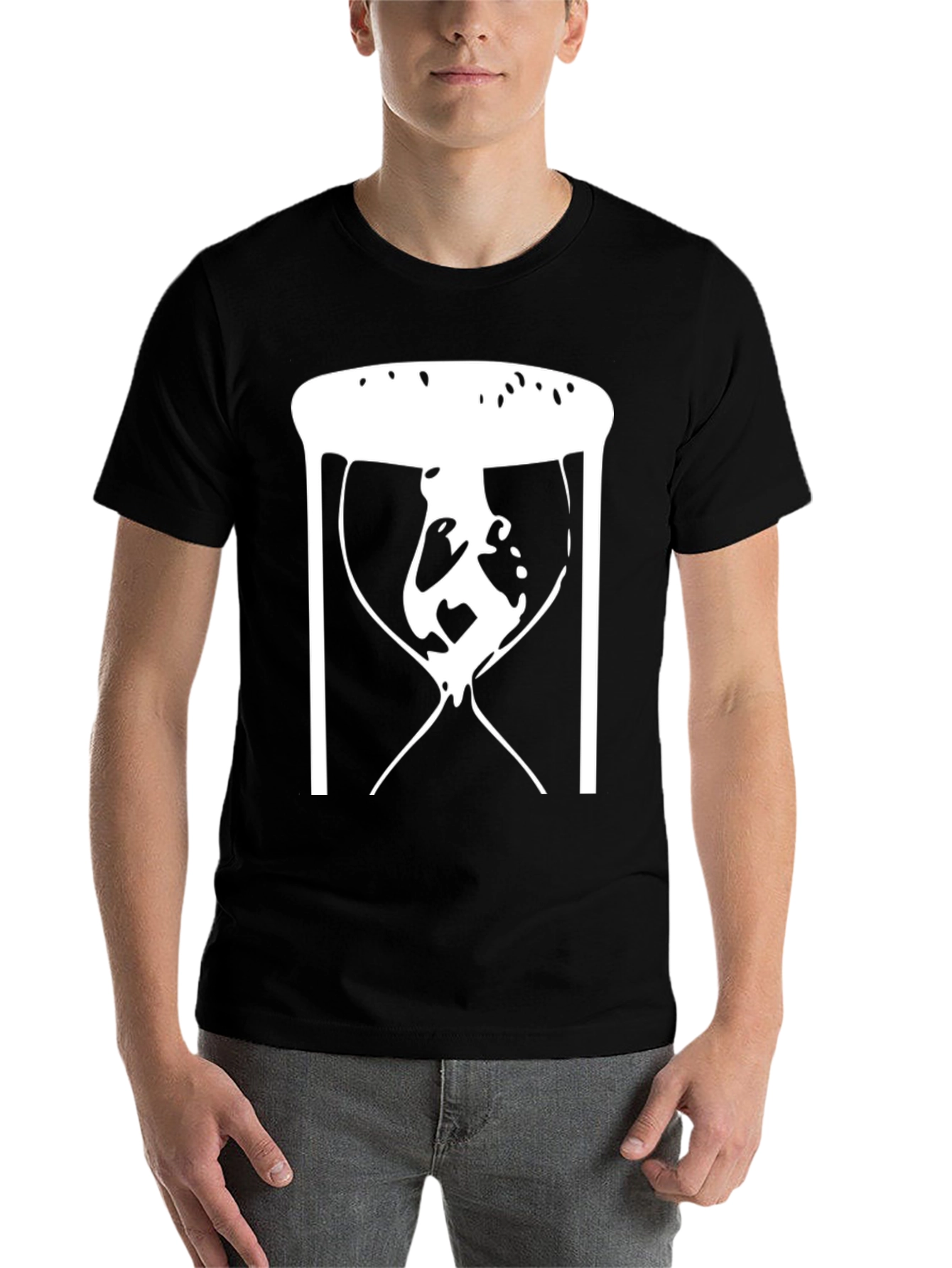 Black Abstract Hourglass Graphic Tee - Black Unisex T-Shirt view 7
