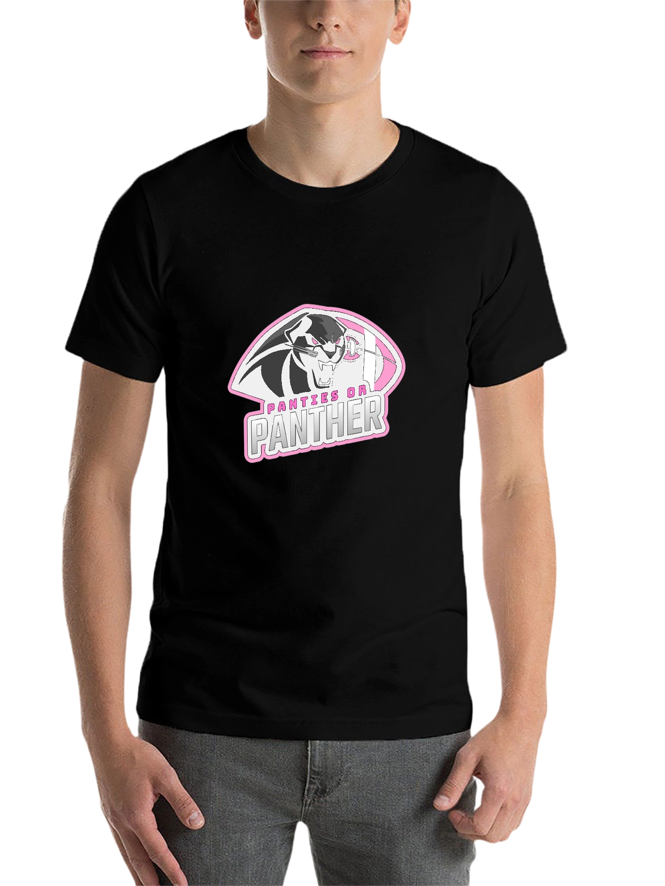 Black Panties On Panther Black Graphic Tee view 7
