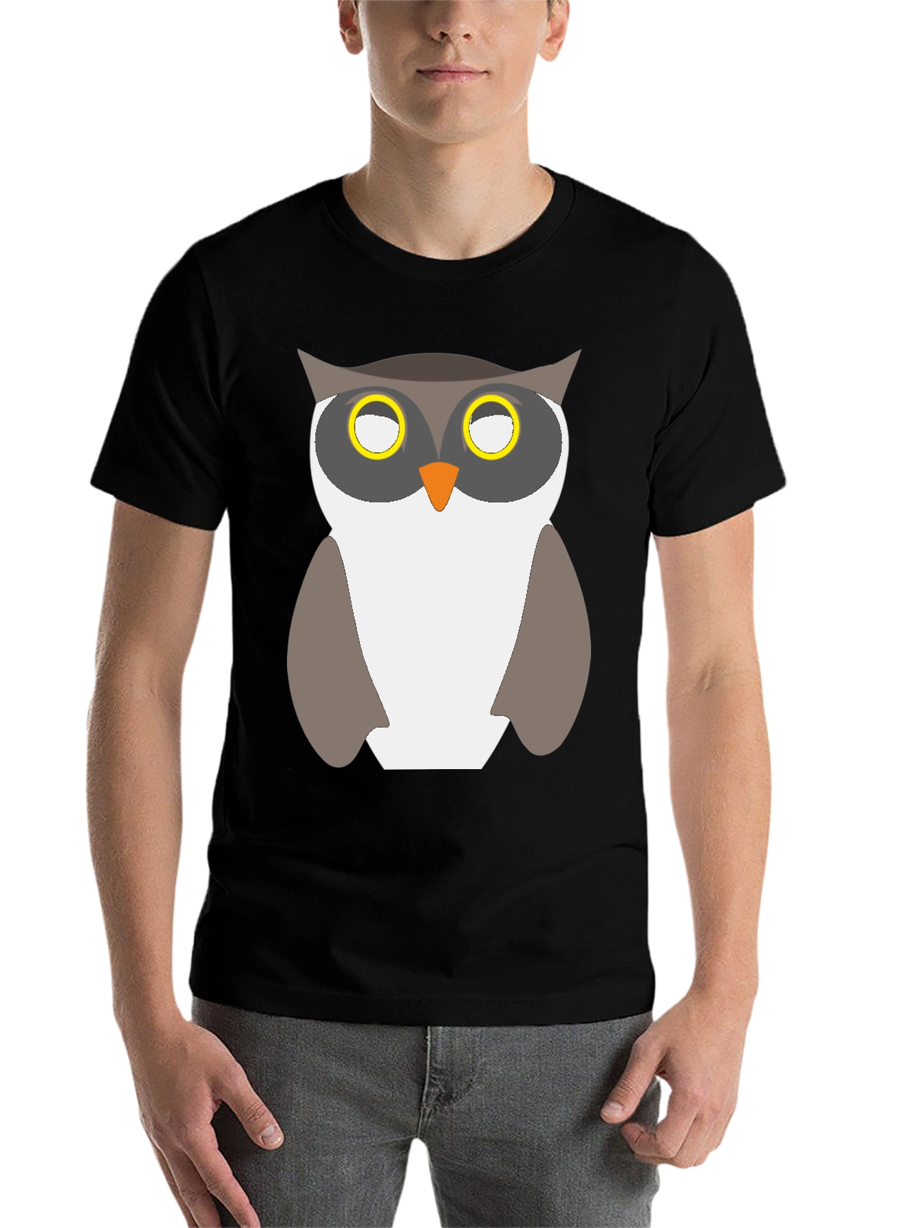 Black Owl Graphic Print Black T-Shirt view 7