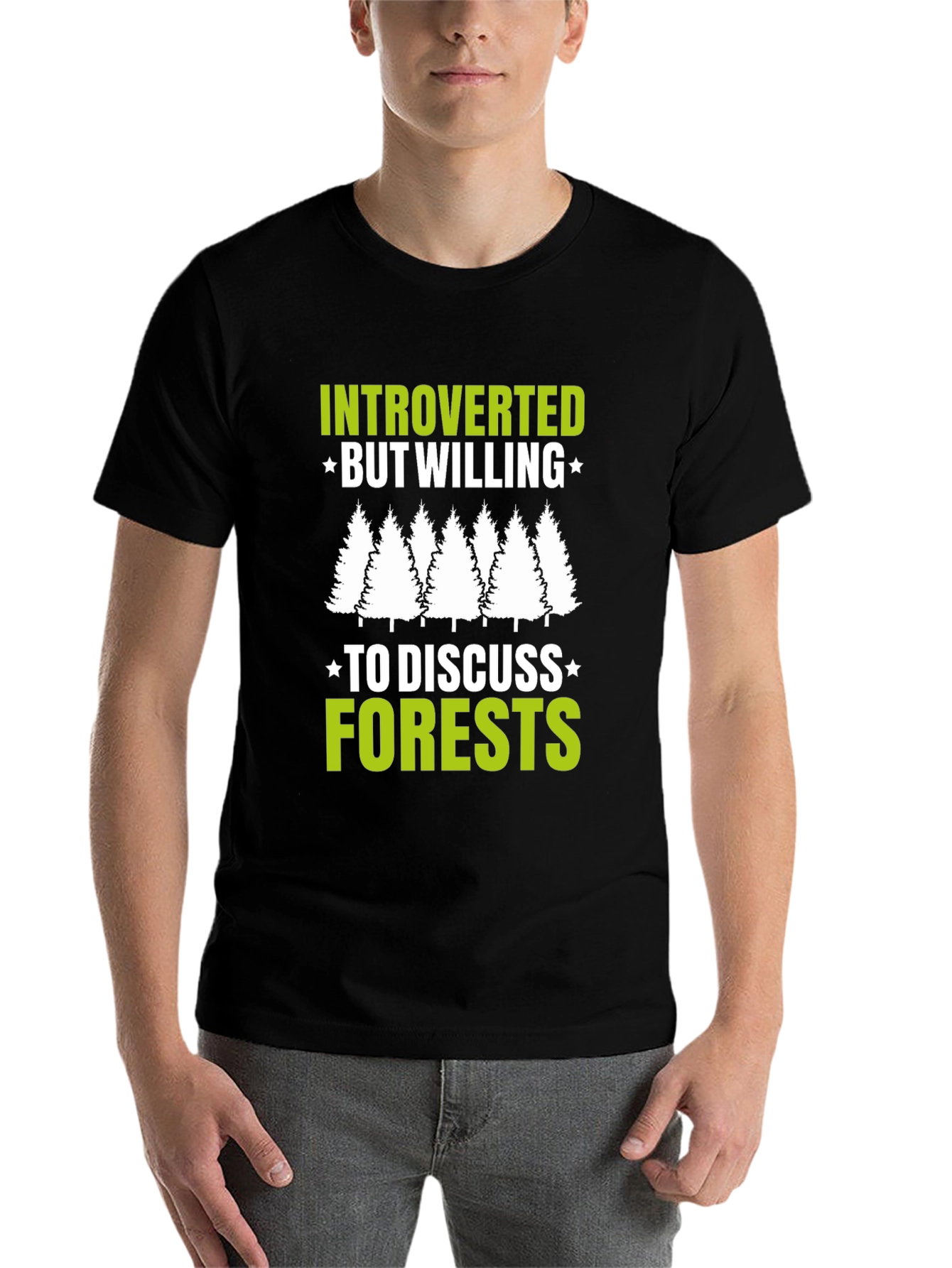 Black Introverted Forest Lover Tee view 7