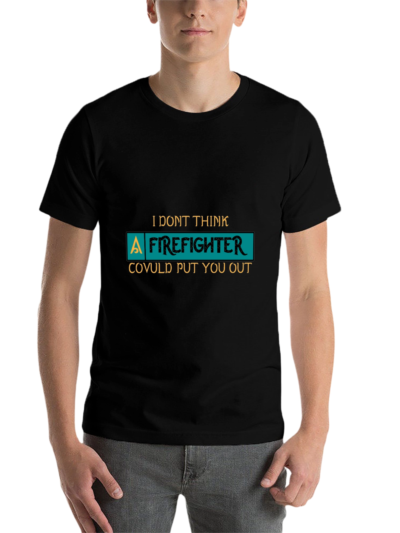 Black Funny Firefighter T-Shirt Novelty Gift view 7