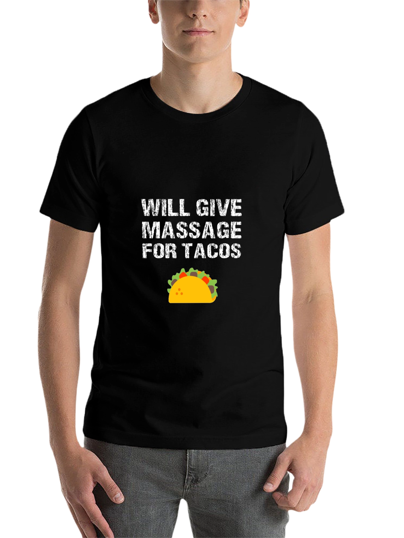 Black Will Give Massage For Tacos Funny T-Shirt view 7